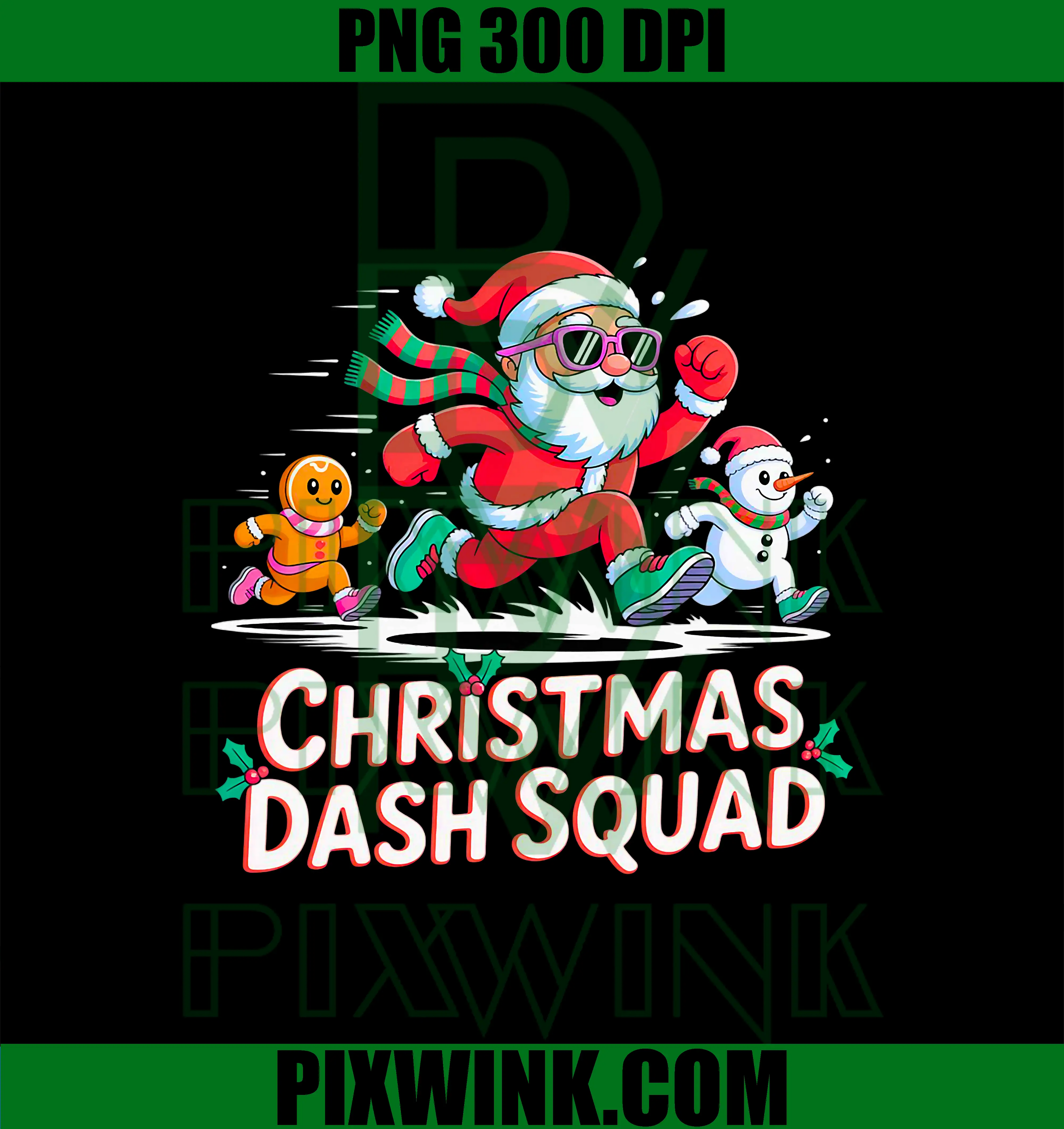 Christmas Dash Squad PNG, Running Runner Marathon Team PNG