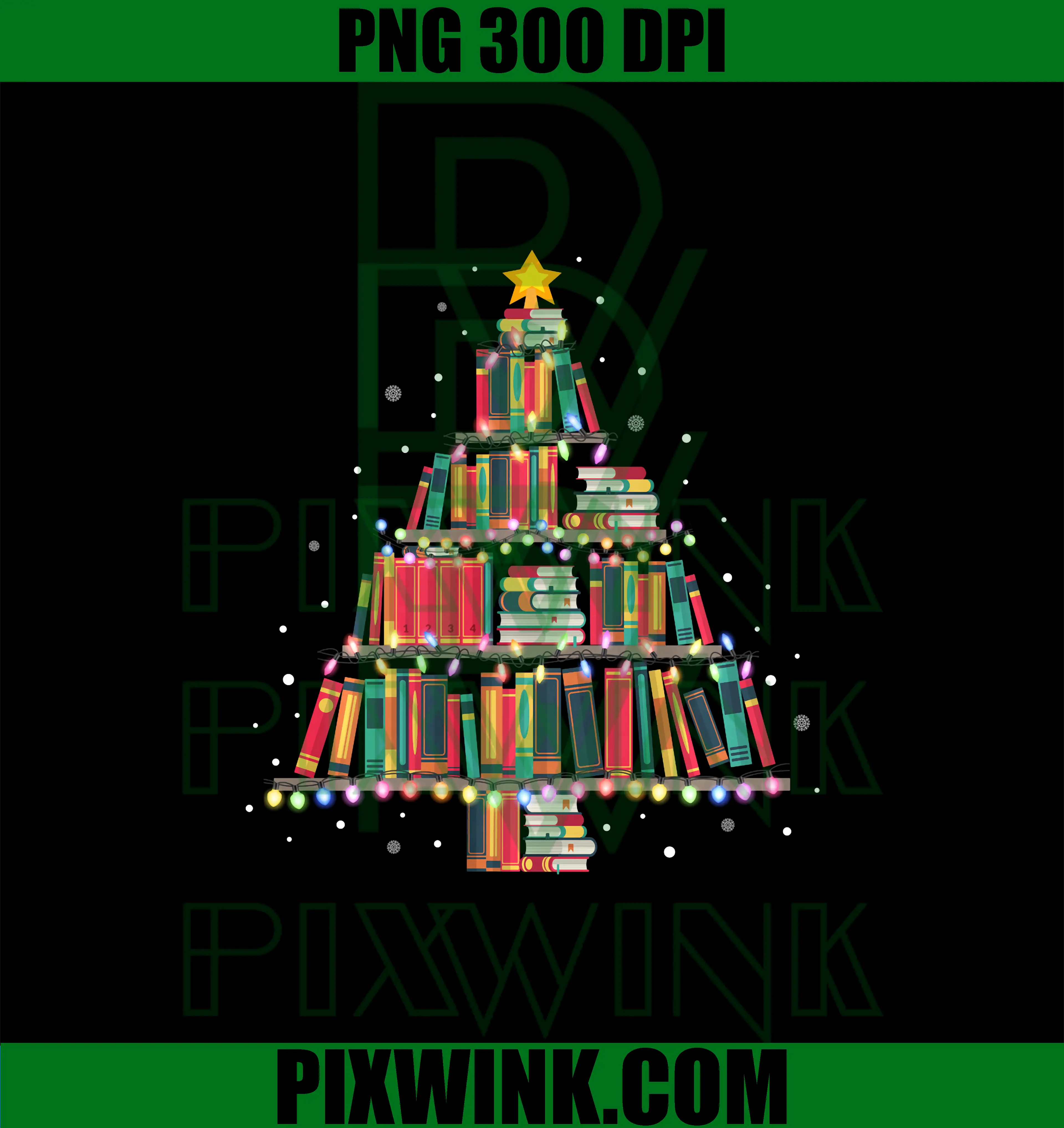 Christmas Librarian Library Books PNG, Christmas Tree PNG