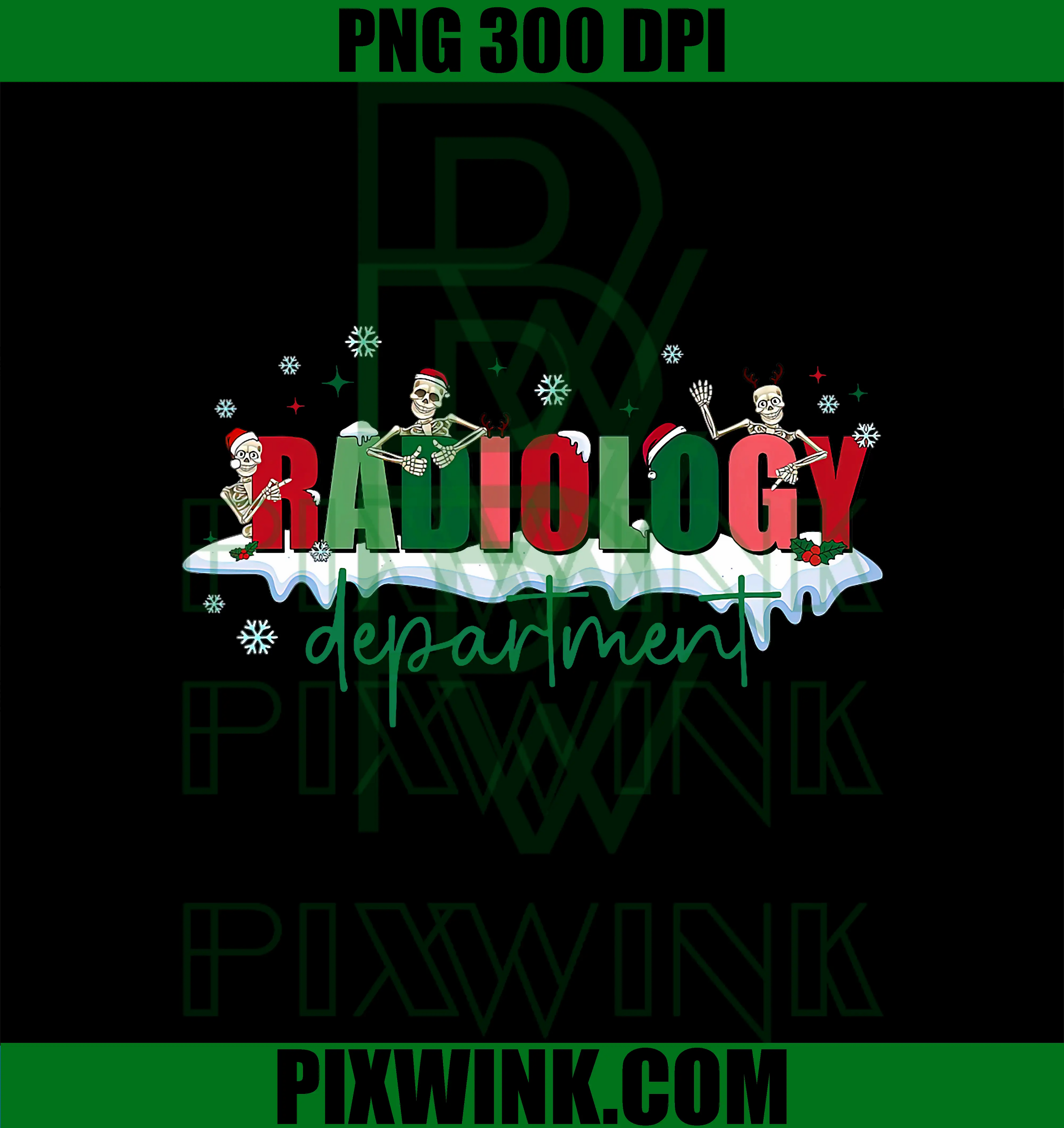 Christmas Radiology Department PNG, Funny Skeleton X-ray Tech PNG