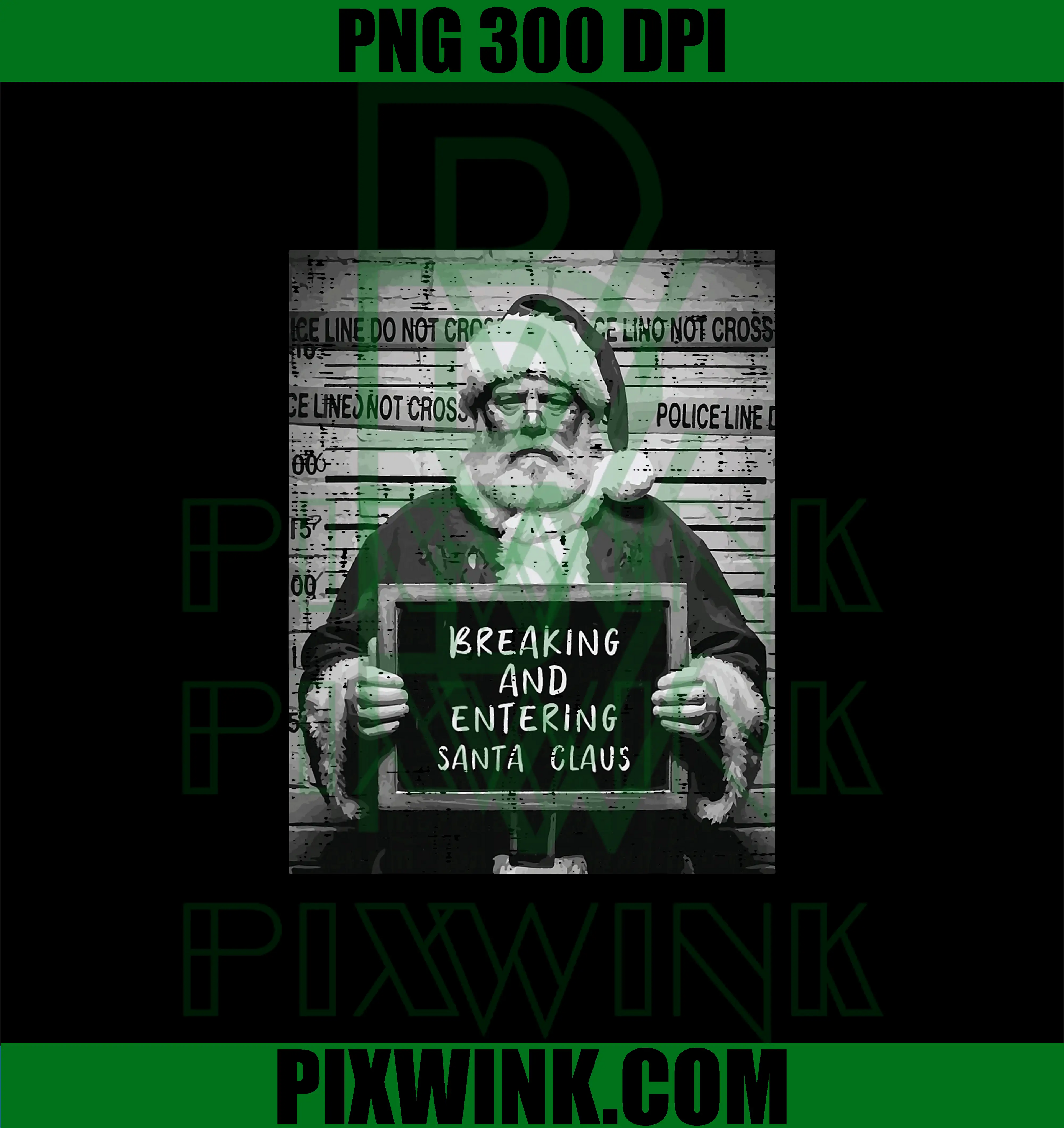 Christmas Santa Mugshot PNG, Breaking And Entering Santa Claus Xmas PNG