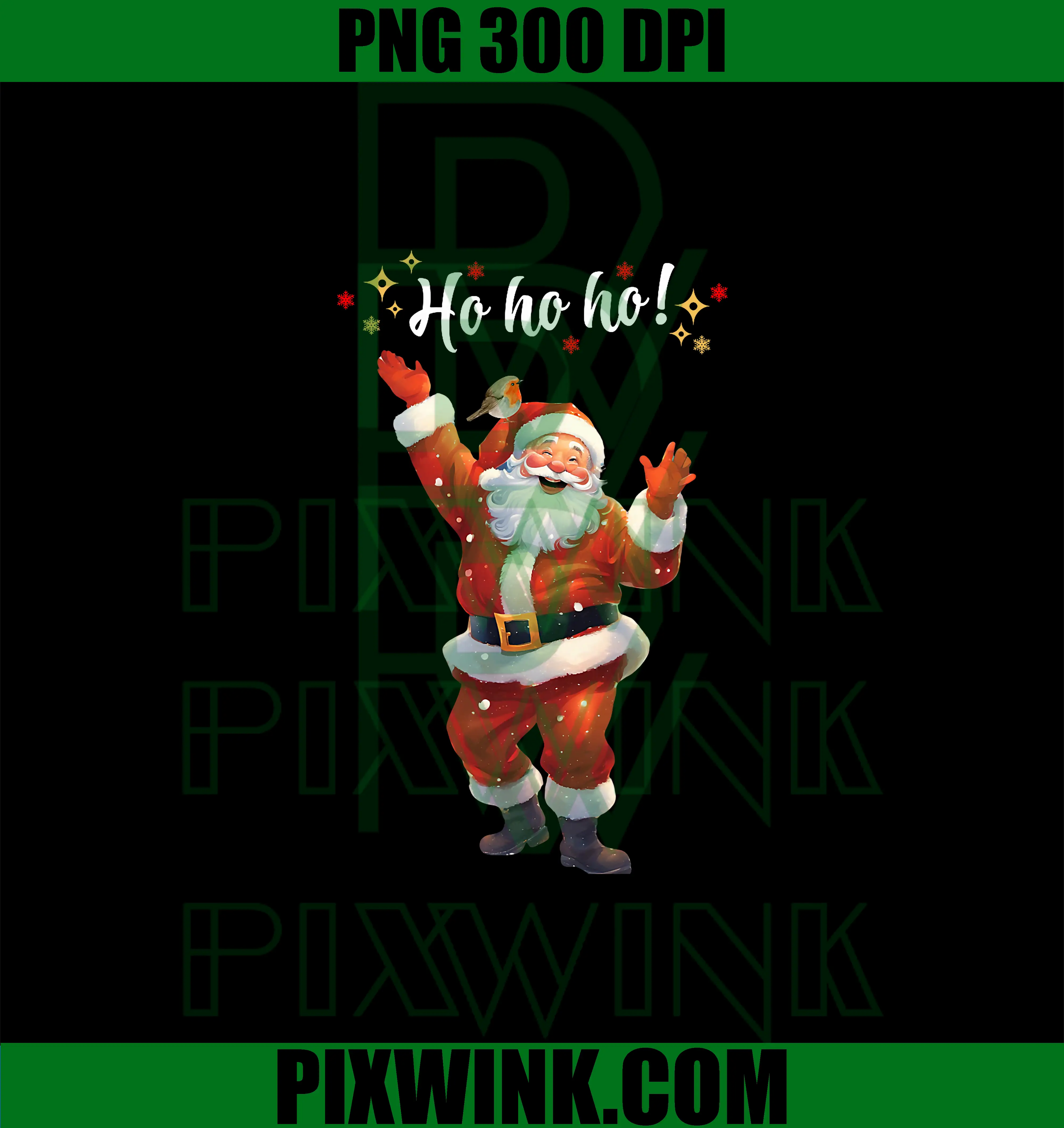 Christmas Santa And Robin PNG, Dancing Cute Xmas PNG