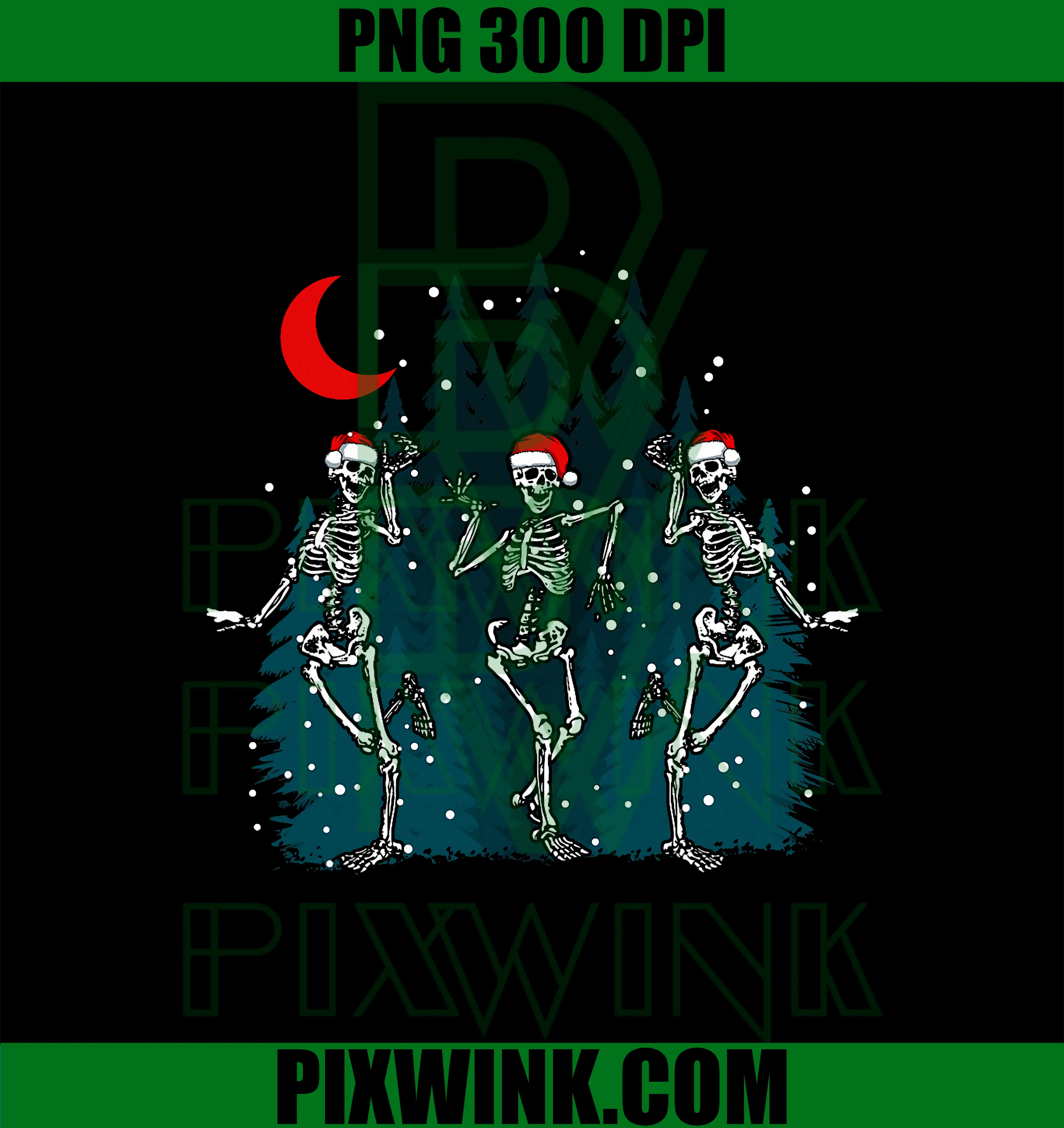 Christmas Skeleton Dancing PNG, Funny Christmas skull Dance PNG