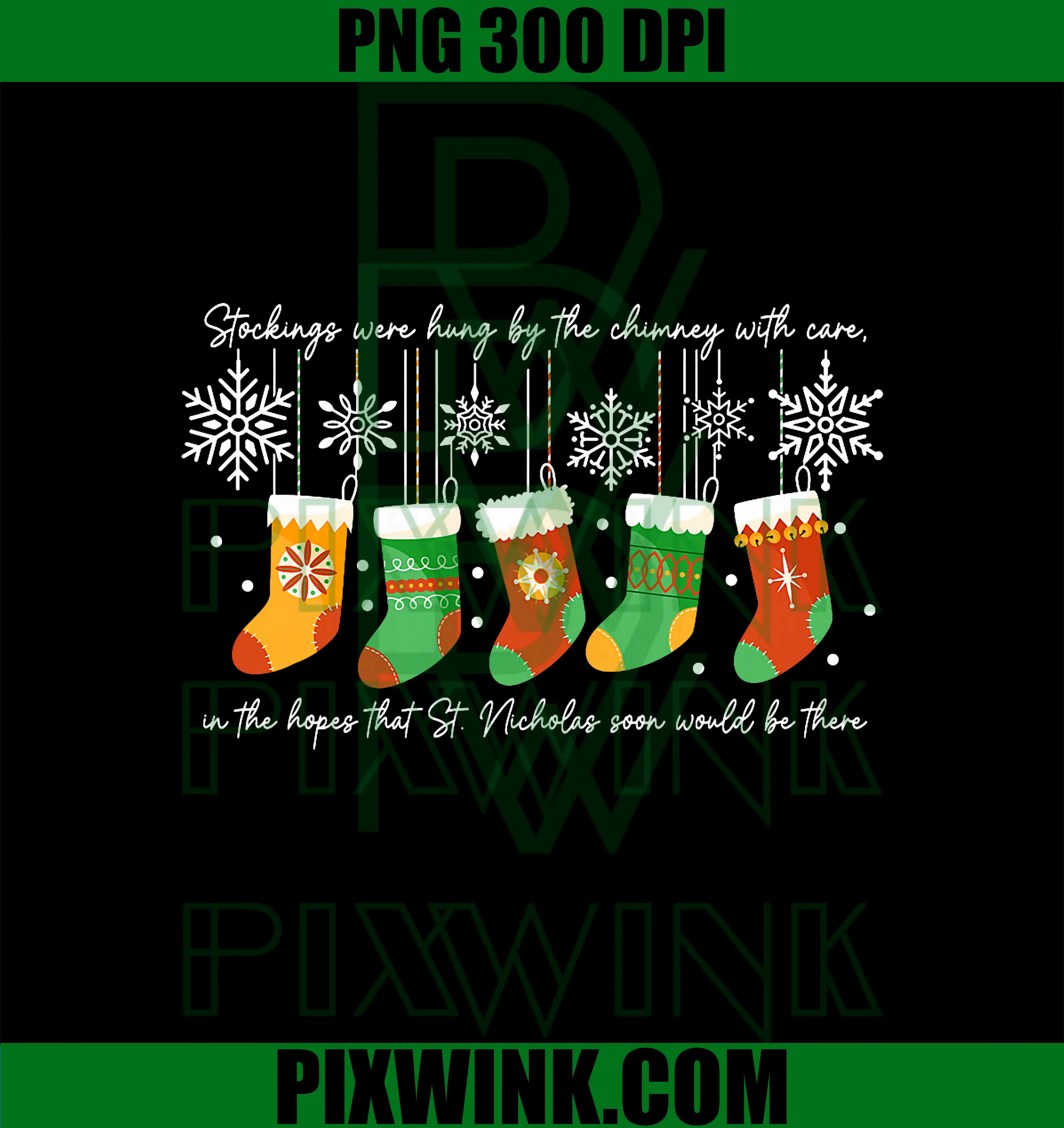 Christmas Stockings Hung by Chimney with Care PNG, Quote Xmas Funny PNG