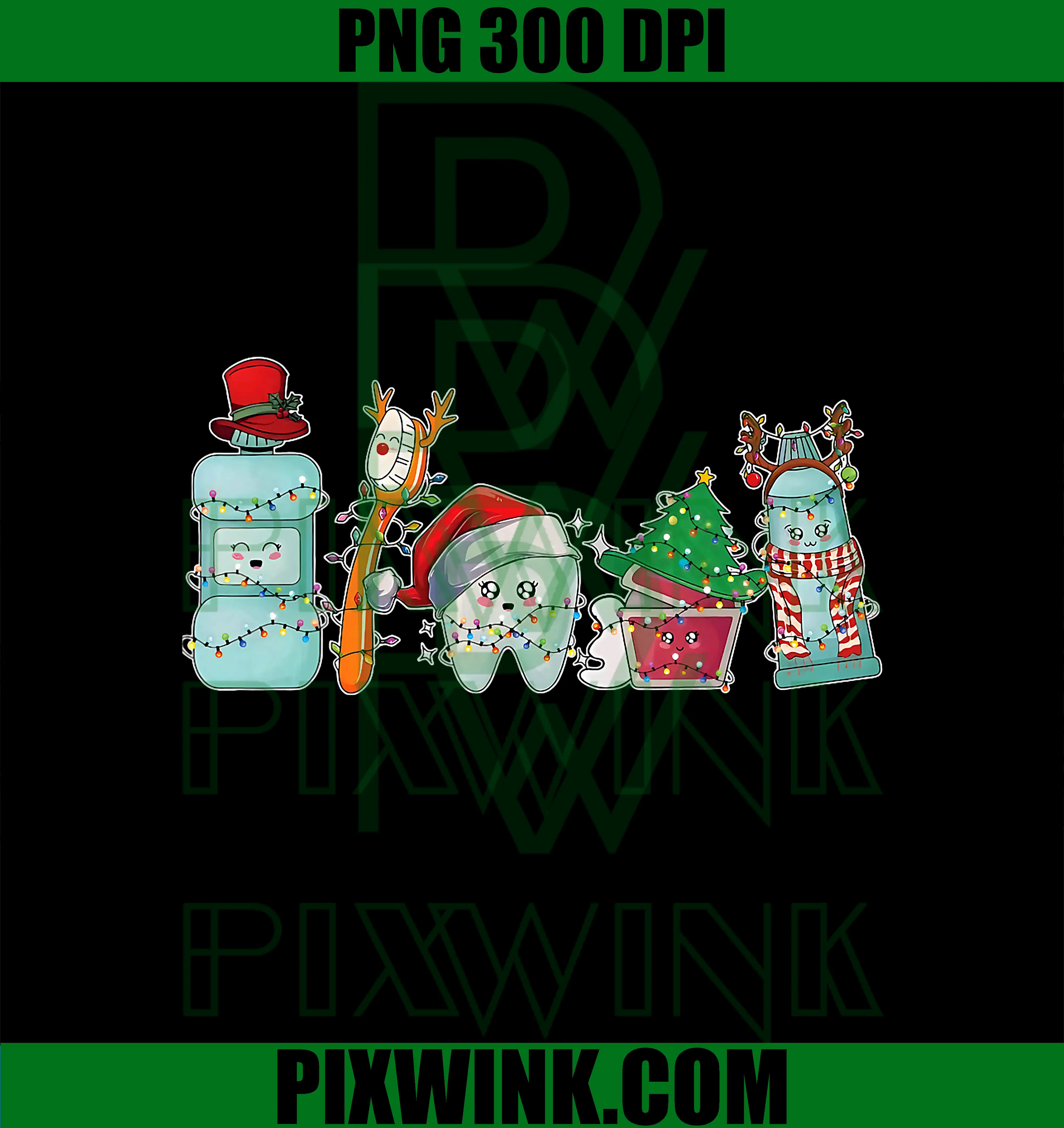 Christmas Teeth Dental PNG, Hygiene Dentist PNG, Xmas Lights Holiday PNG