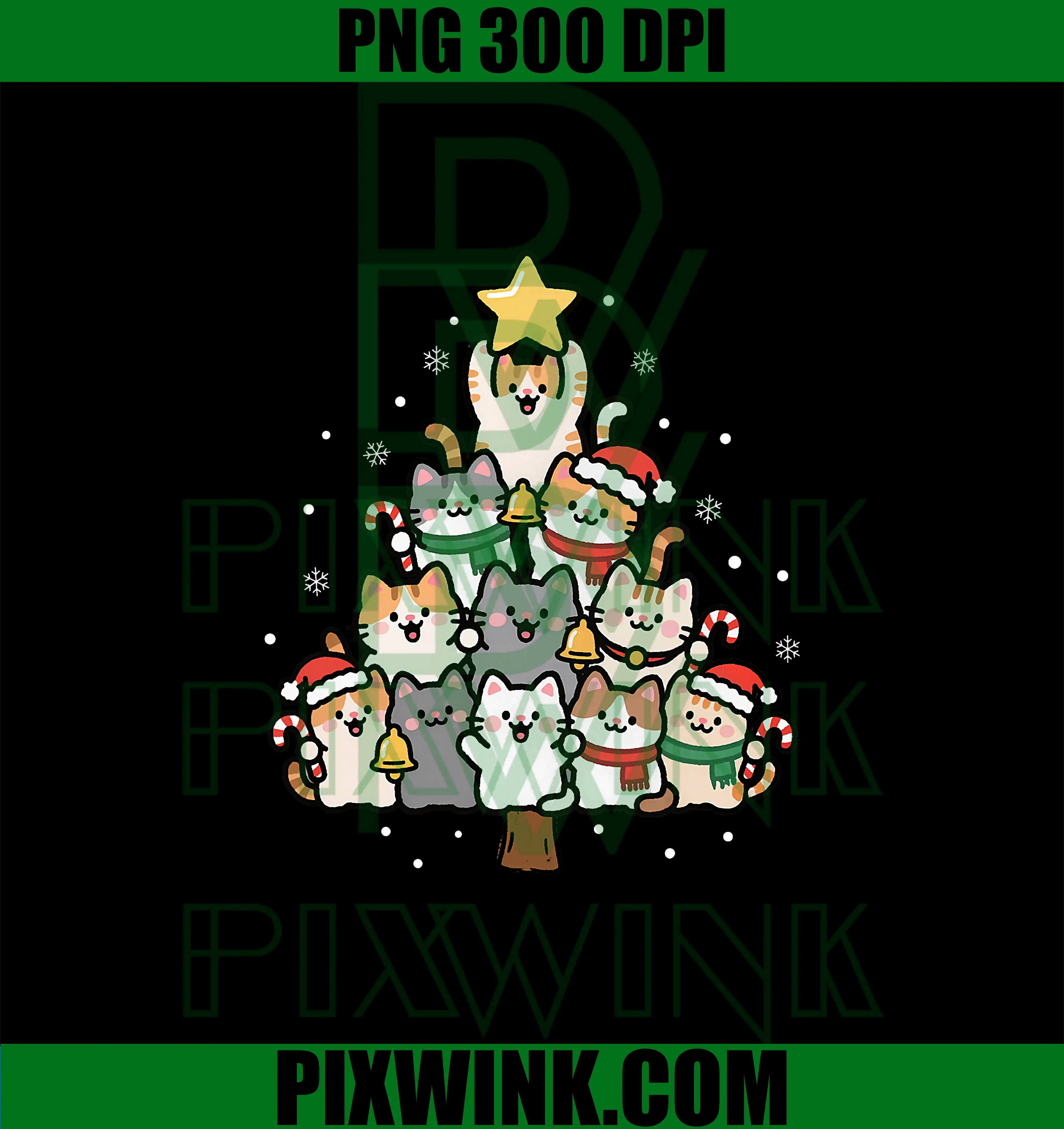 Christmas Tree Cats PNG, Meowy Catmas Xmas PNG