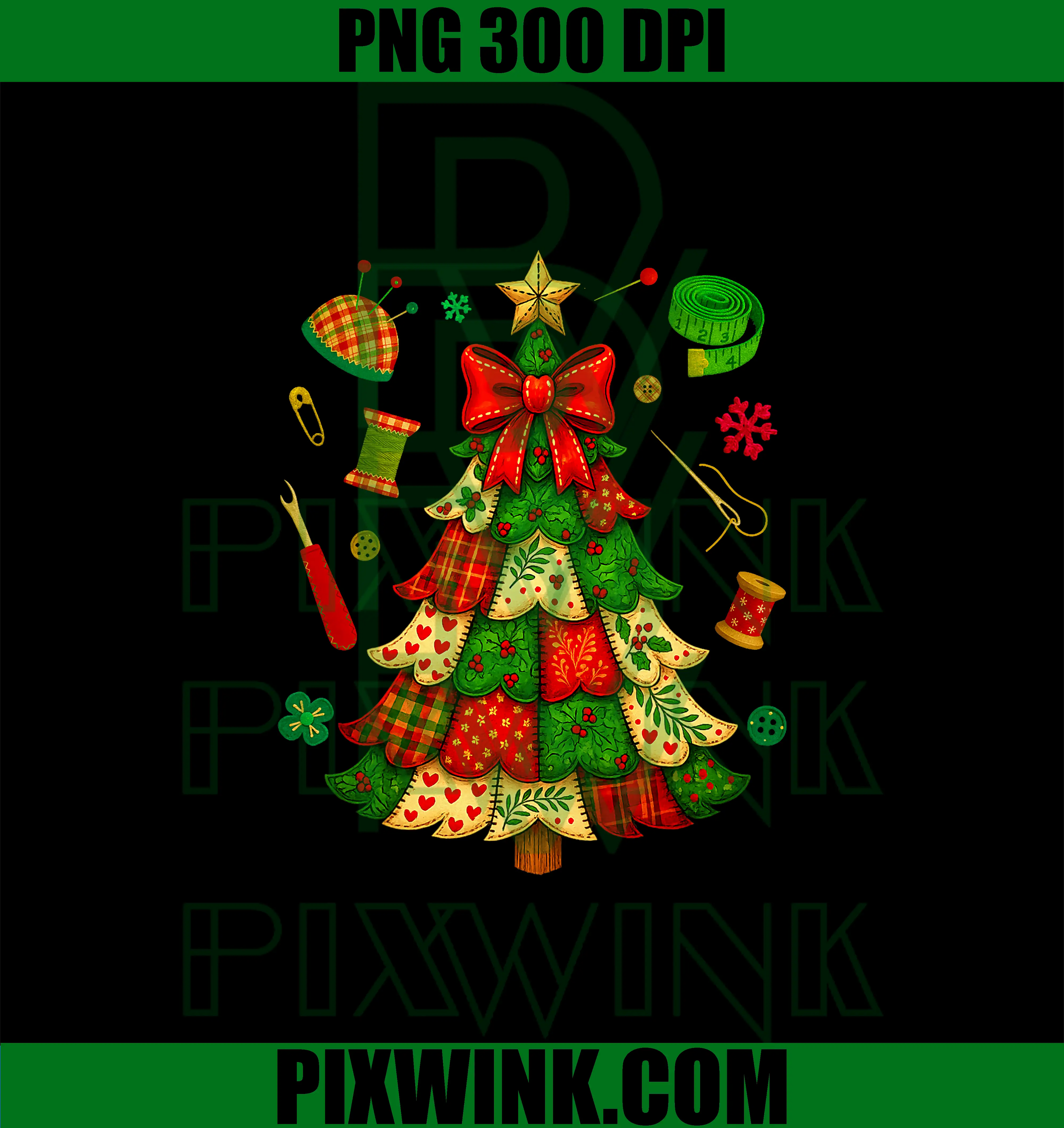 Christmas Tree Patchwork PNG, Quilting Quilter Sewing Lover PNG