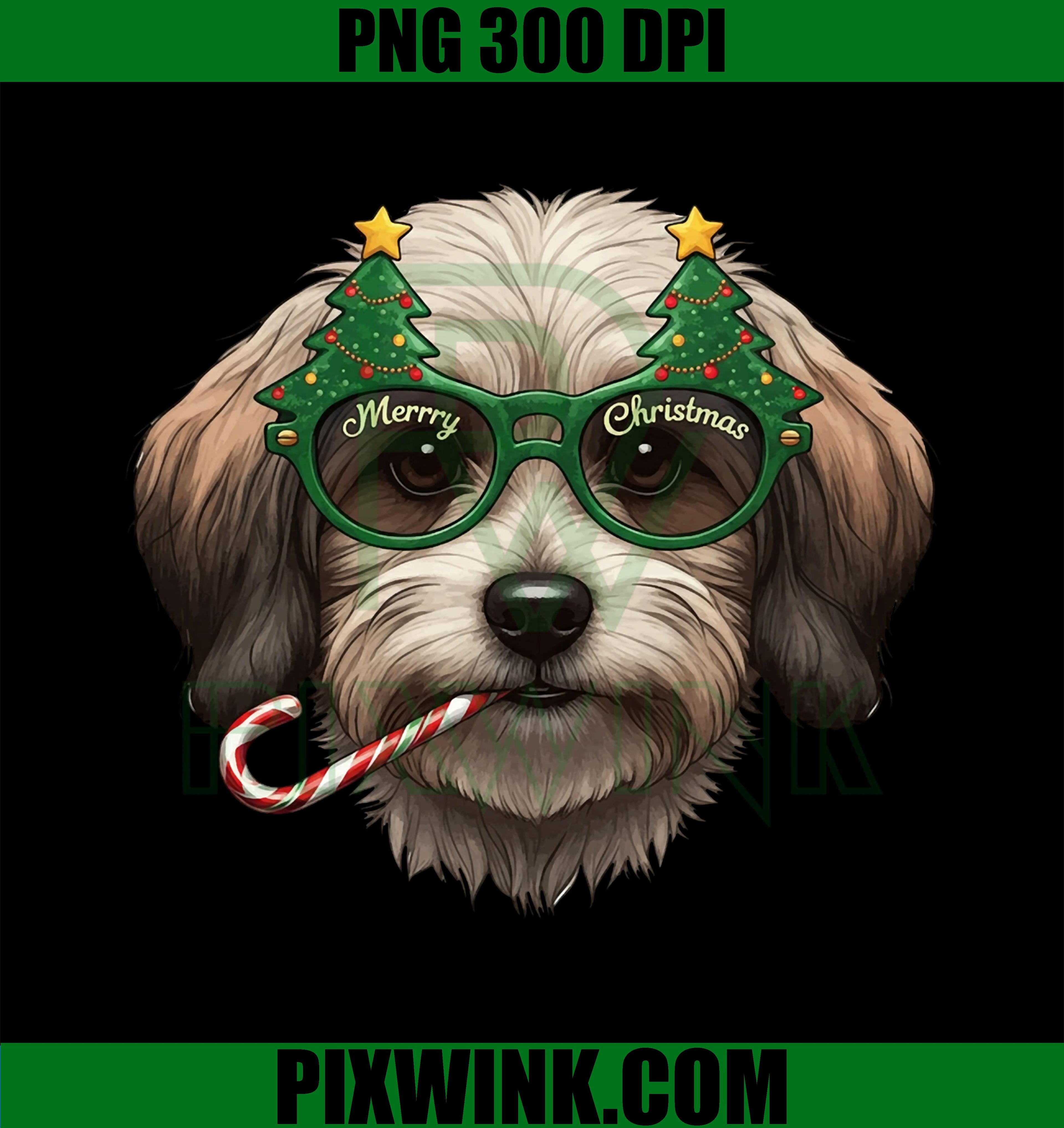 Christmas Tree Sunglasses Havanese Candy Cane PNG