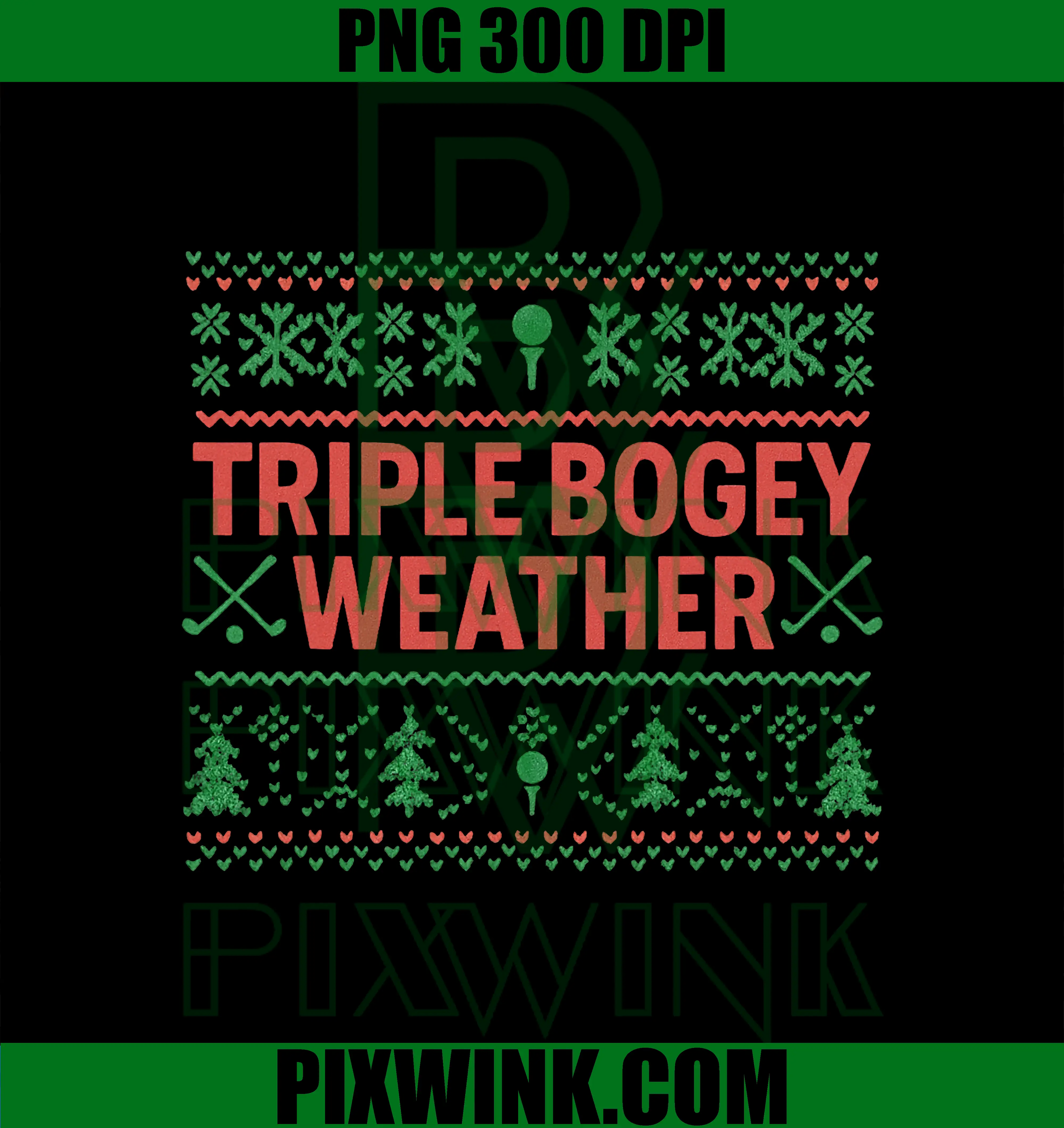 Christmas Triple Bogeys Weather PNG, Double Bogeys Xmas Golfing PNG