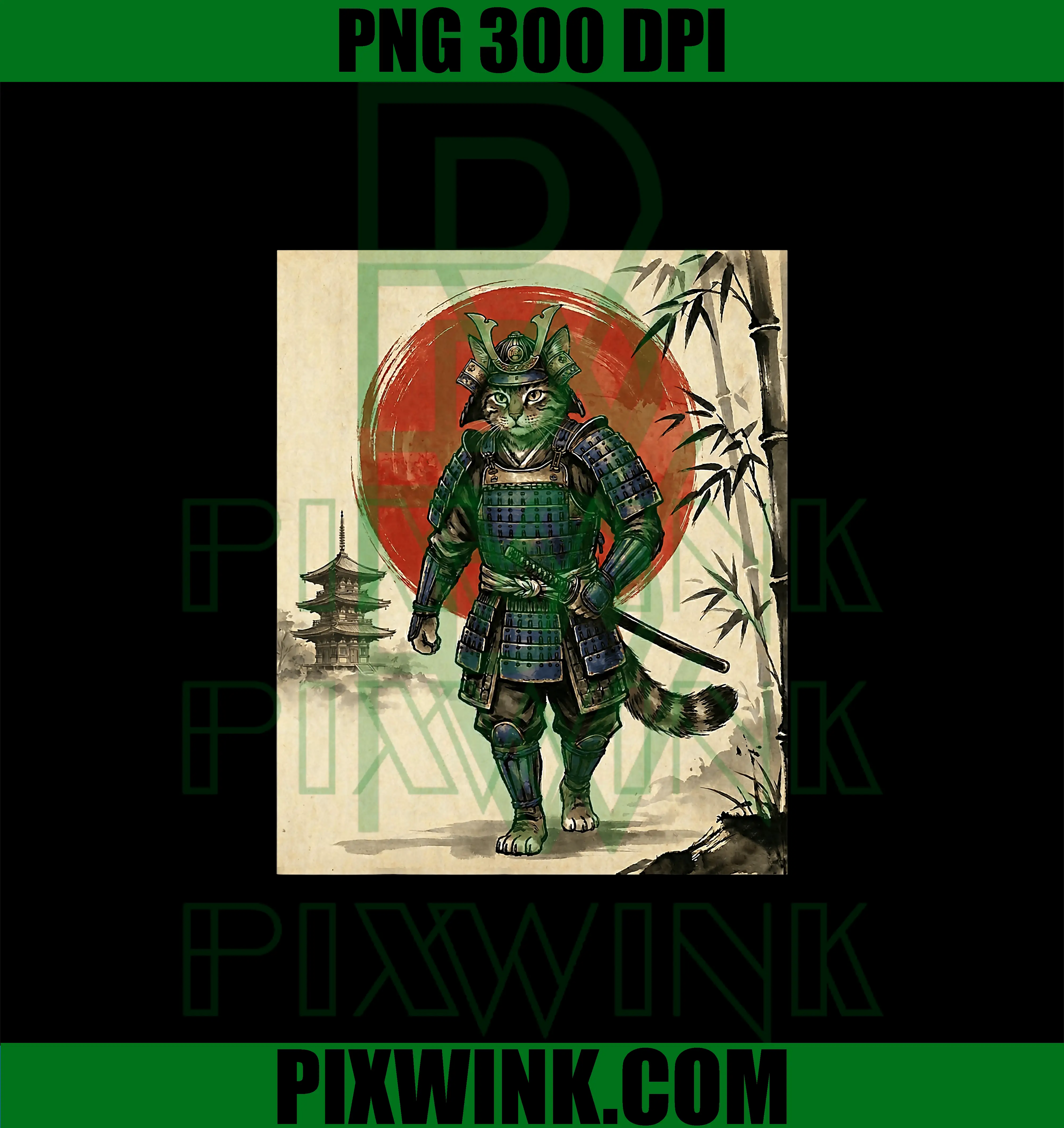 Cool Cat Bigfoot Japanese PNG, Vintage Graphic Ukiyo-e Art Funny PNG