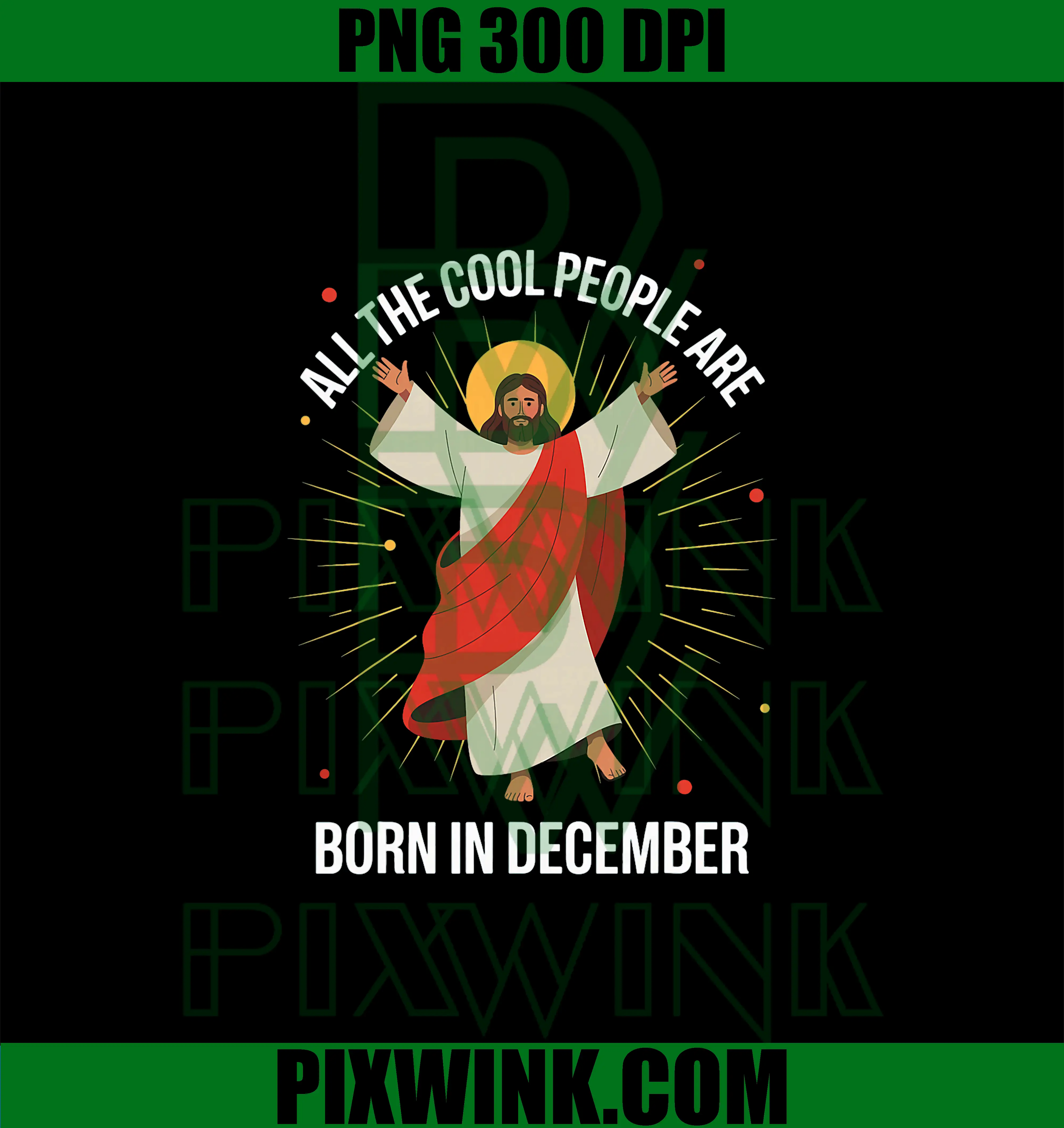 Cool People are Born in December PNG, Christian Christmas PNG