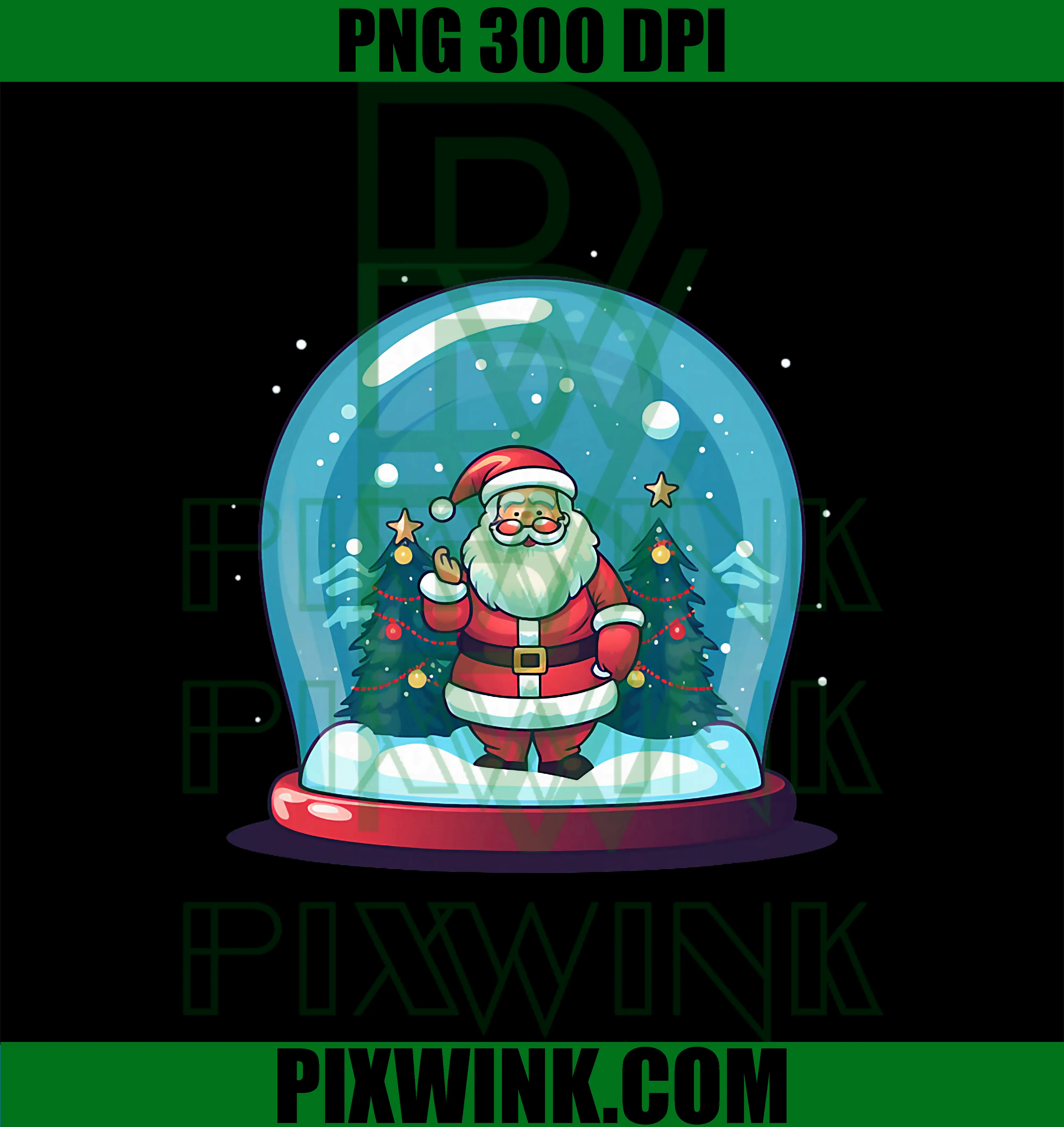 Cool Snow Globe with Santa Claus PNG, Xmas Holiday PNG