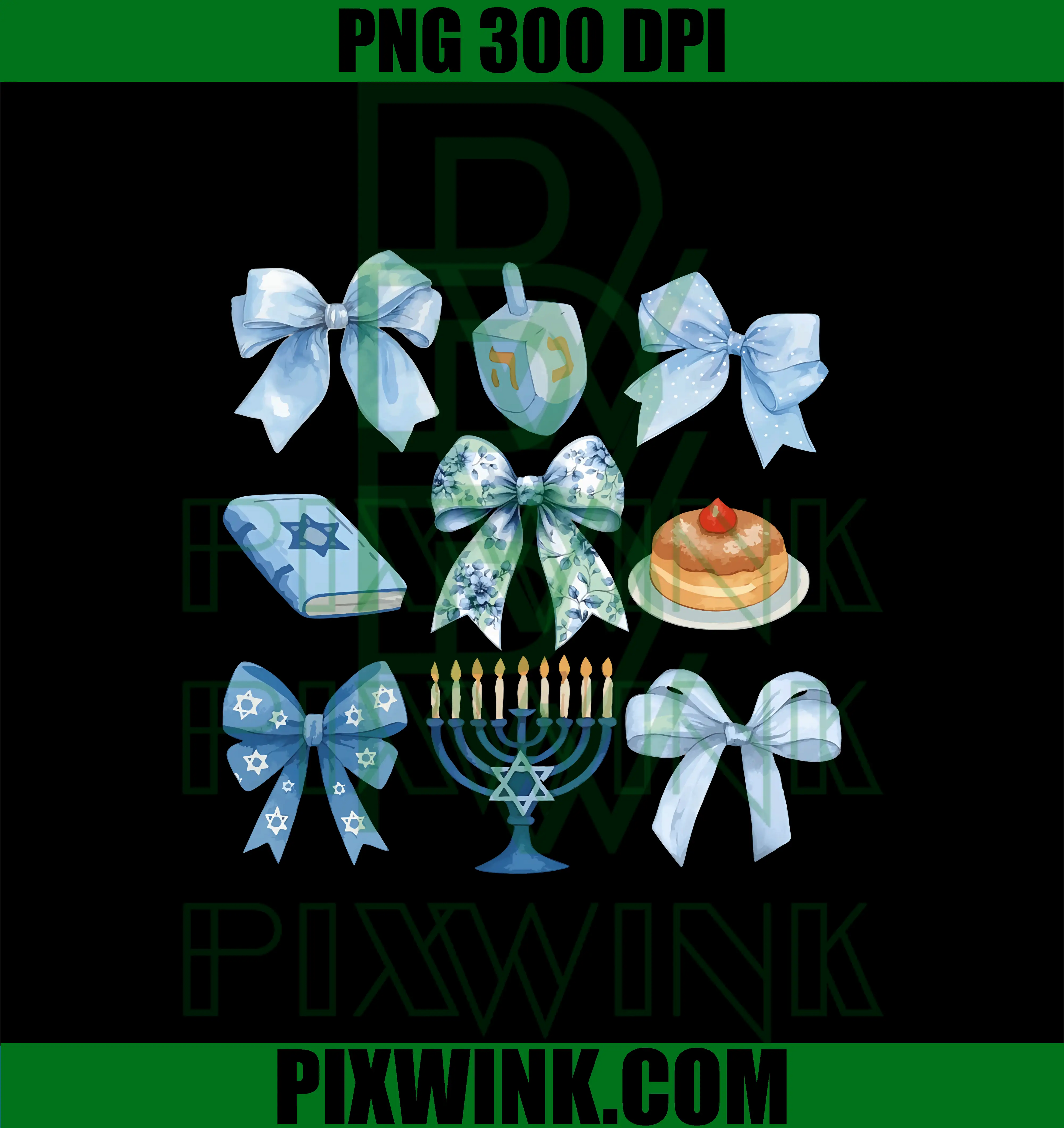 Coquette Bow Hanukkah Chanukah PNG, Latke Jewish PNG