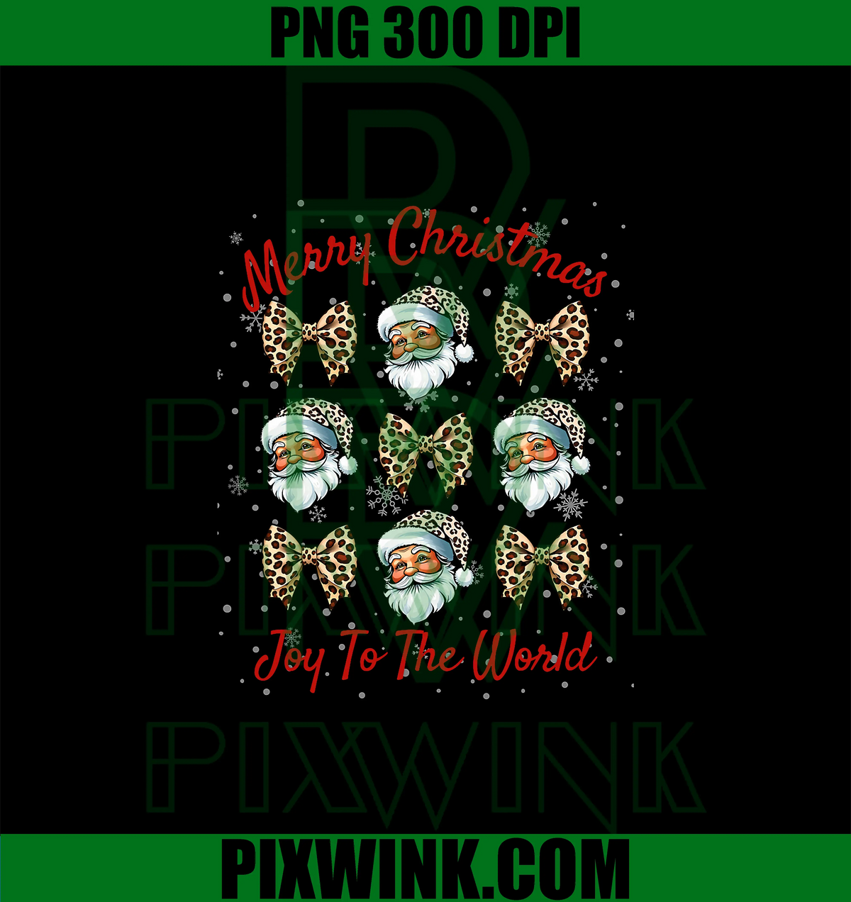 Vintage Leopard Santa Christmas PNG, Joy To The World PNG
