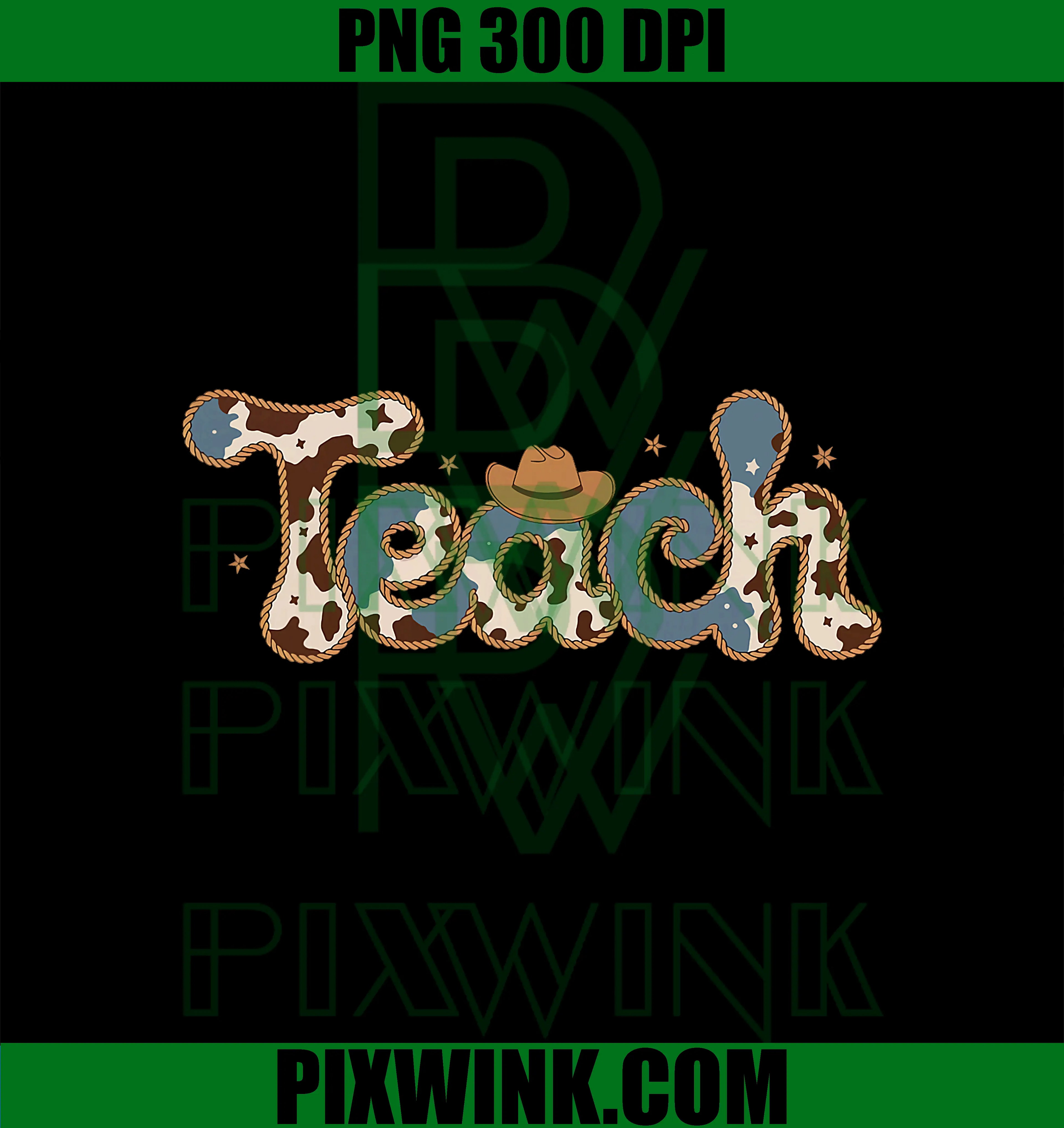 Cowhide Teacher Hat Cowboy PNG, Western Teacher Back to School PNG