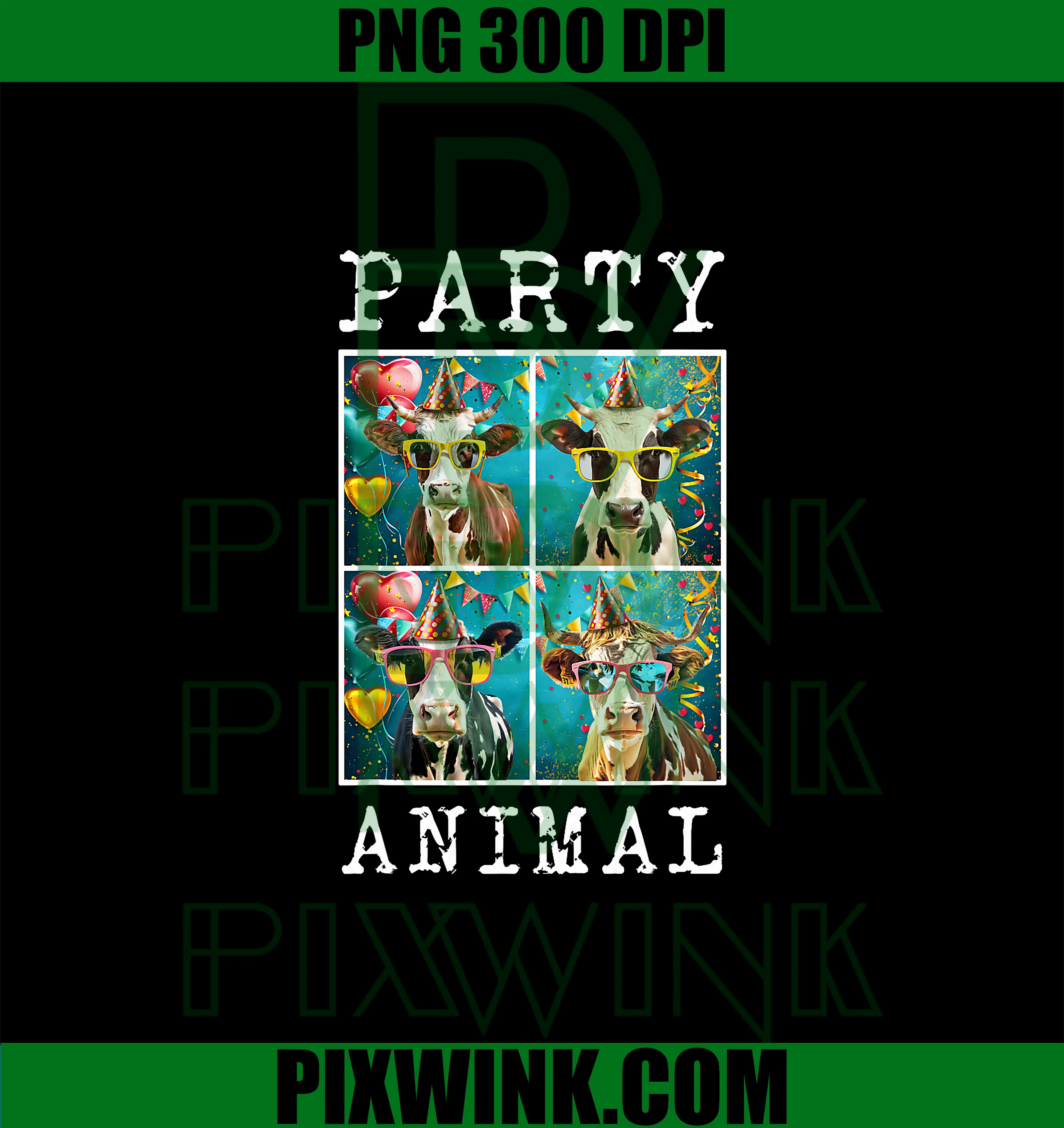 Animal Party PNG, Funny Cow Farming PNG