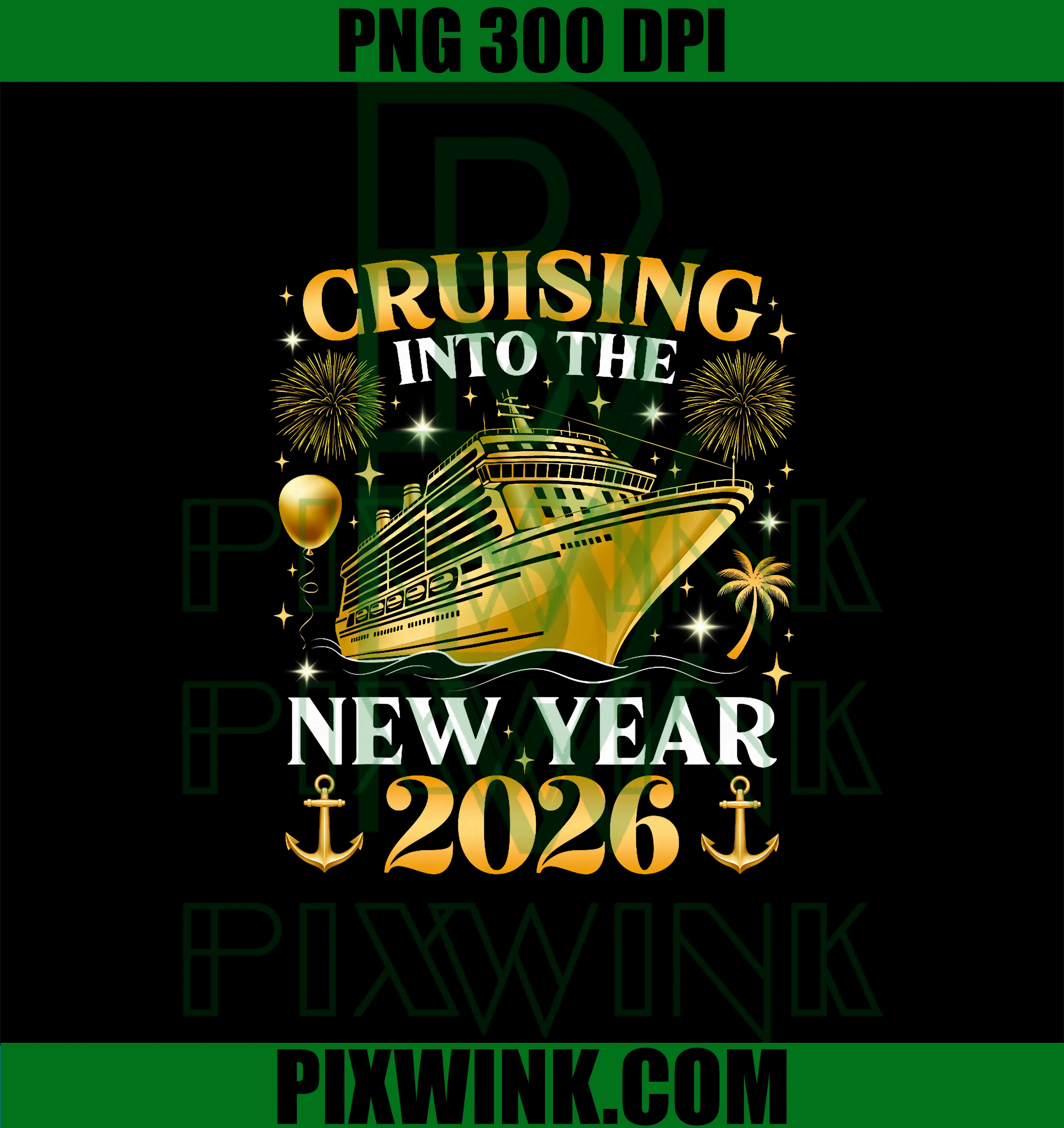 Cruising Into The 2026 PNG, New Years Eve Party Family Matching PNG
