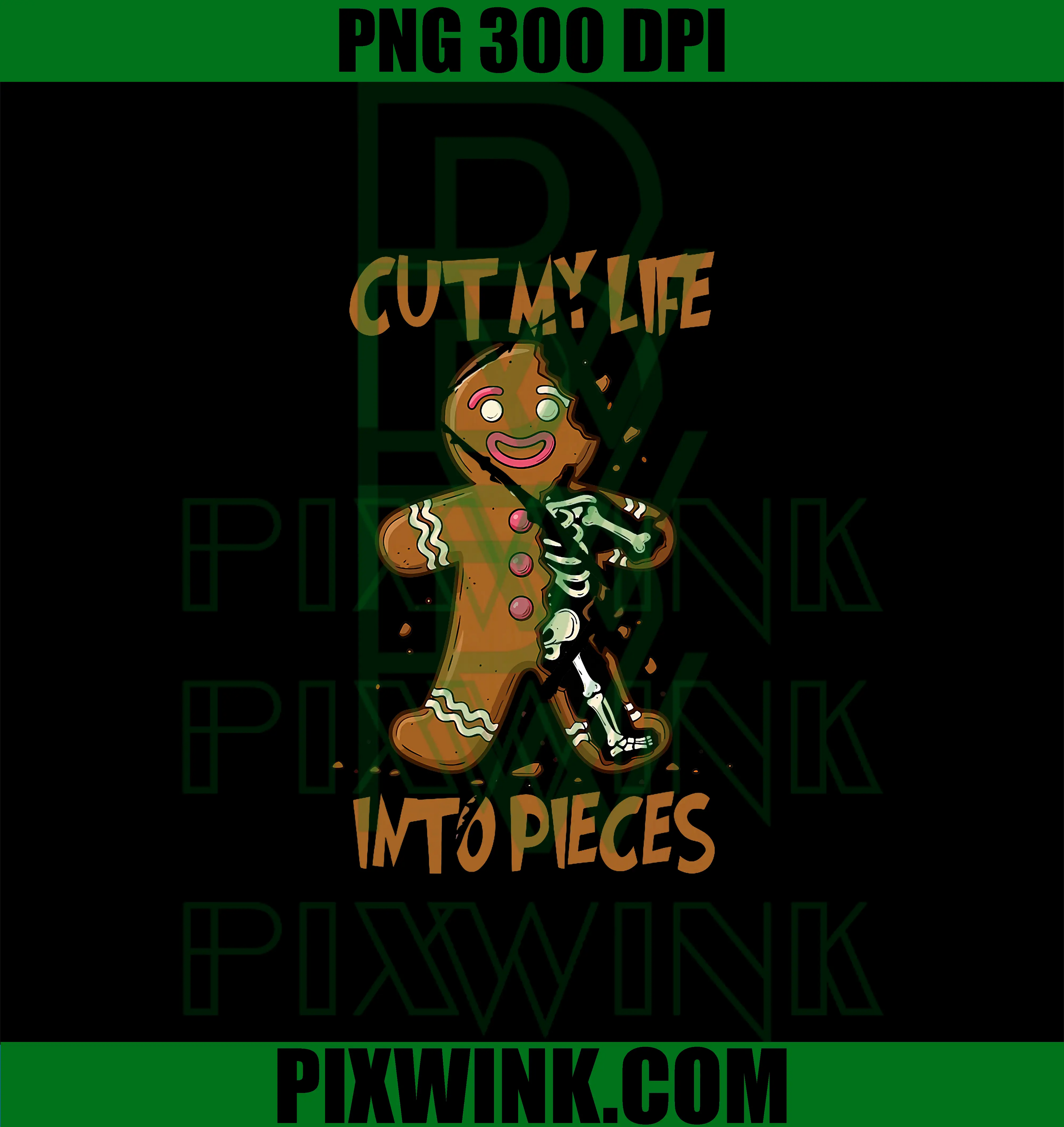 Cut My Life Into Pieces PNG, Christmas Gingerbread Elder Emo PNG 