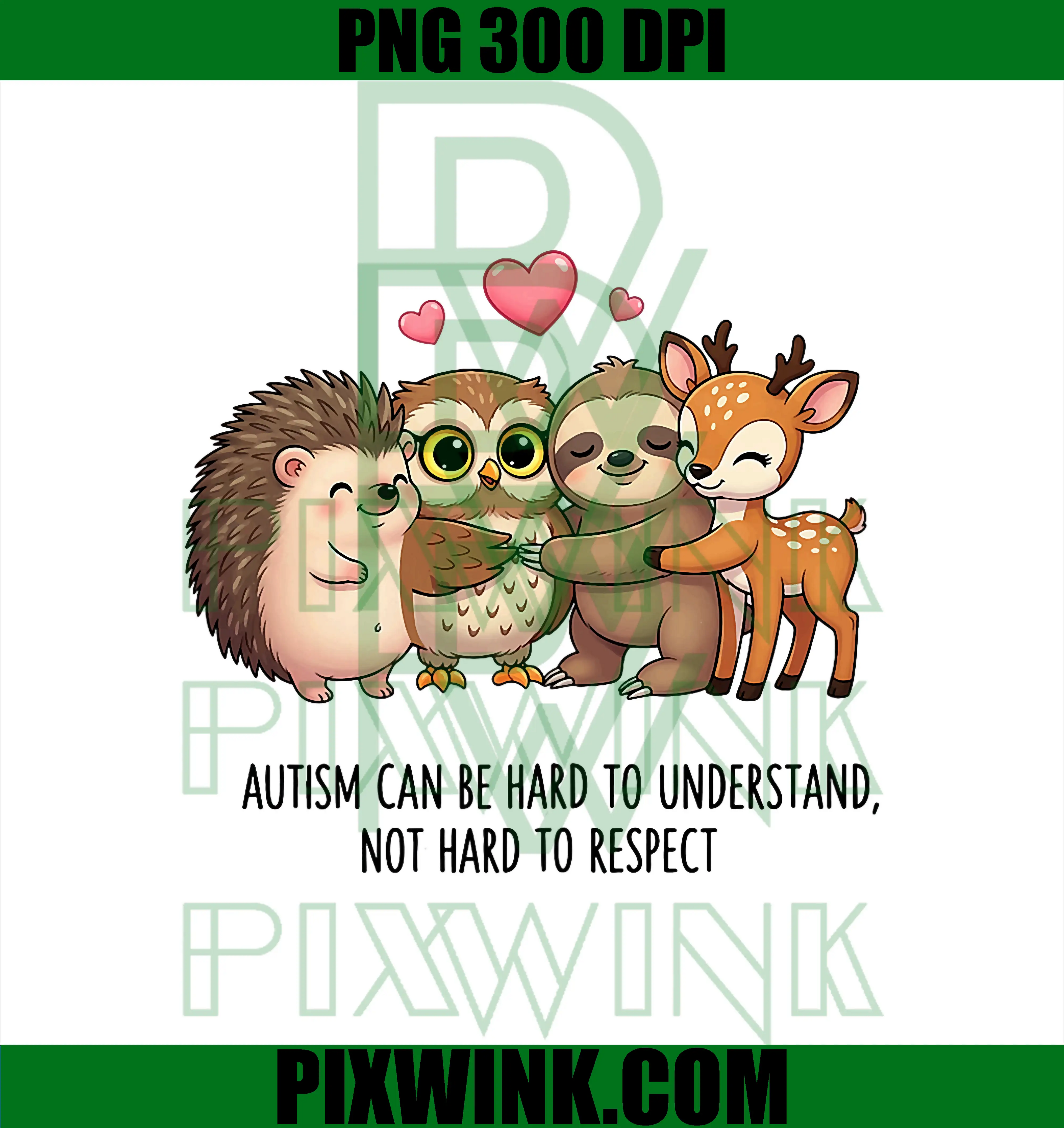 Cute Animals Hugging PNG, Autism Respect and Awareness PNG