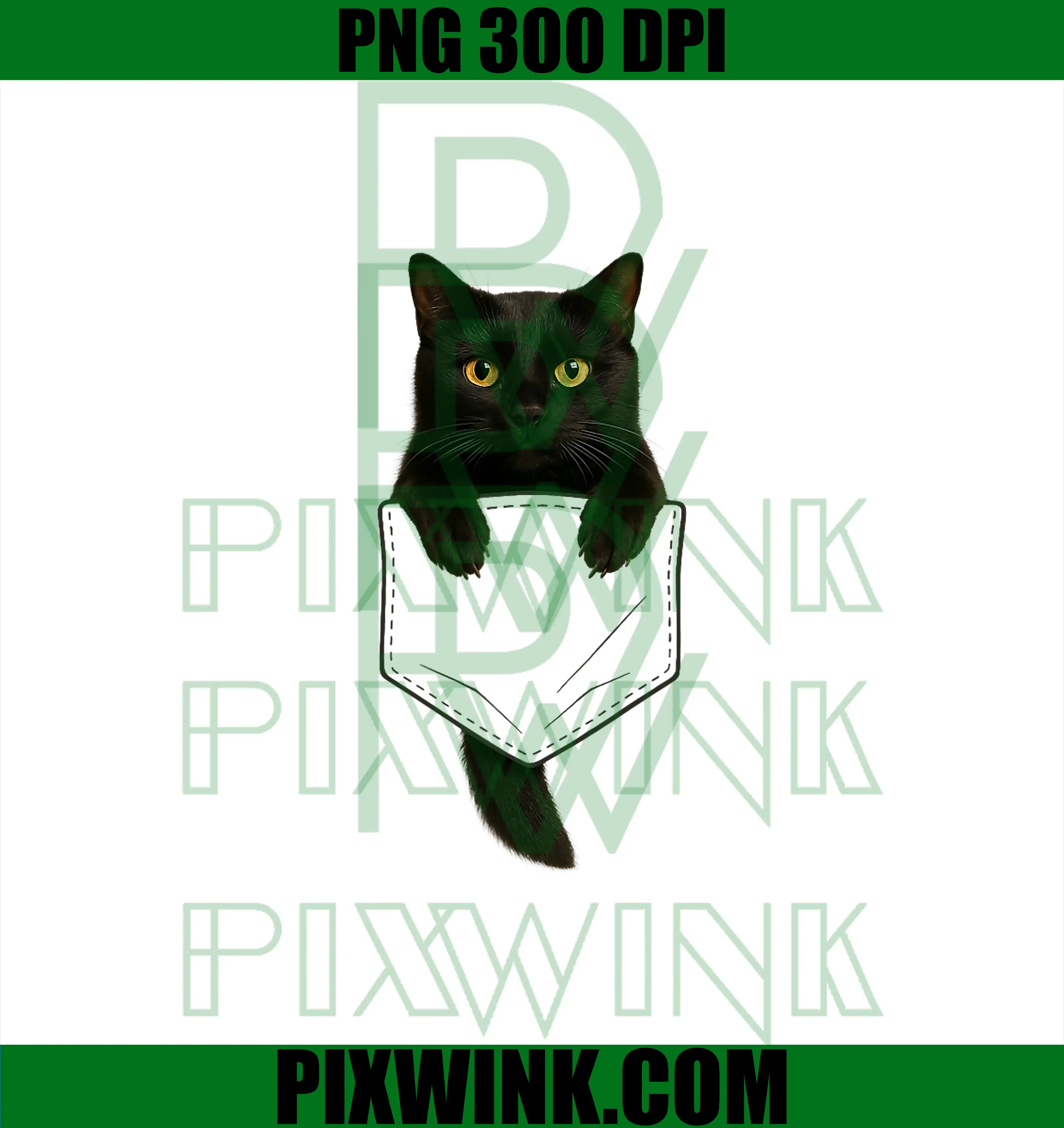 Cute Black Cat Pocket PNG, Funny Cat Lover PNG
