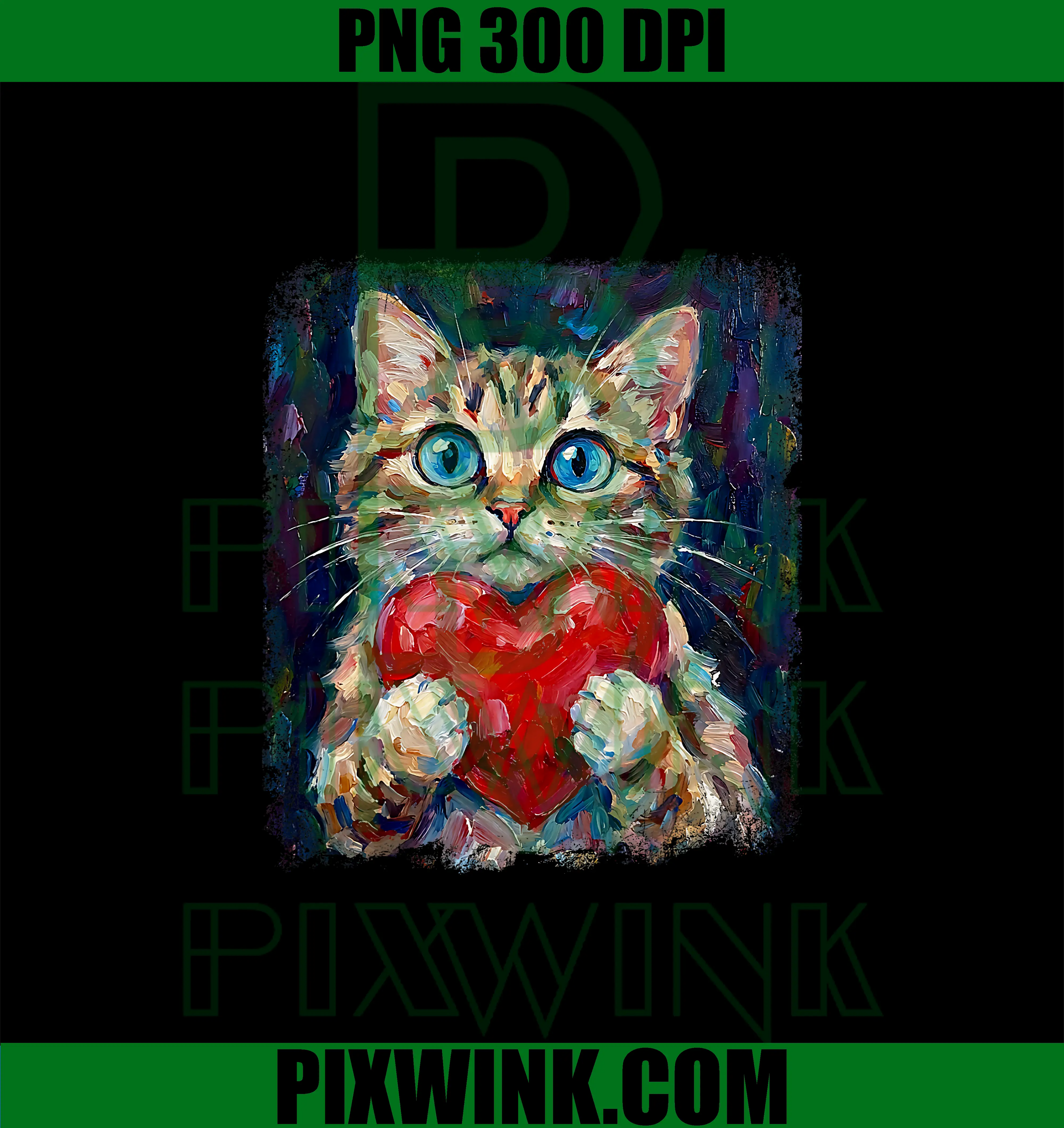 Cute Cat Holding Heart PNG, Valentine Kitten Lovers PNG