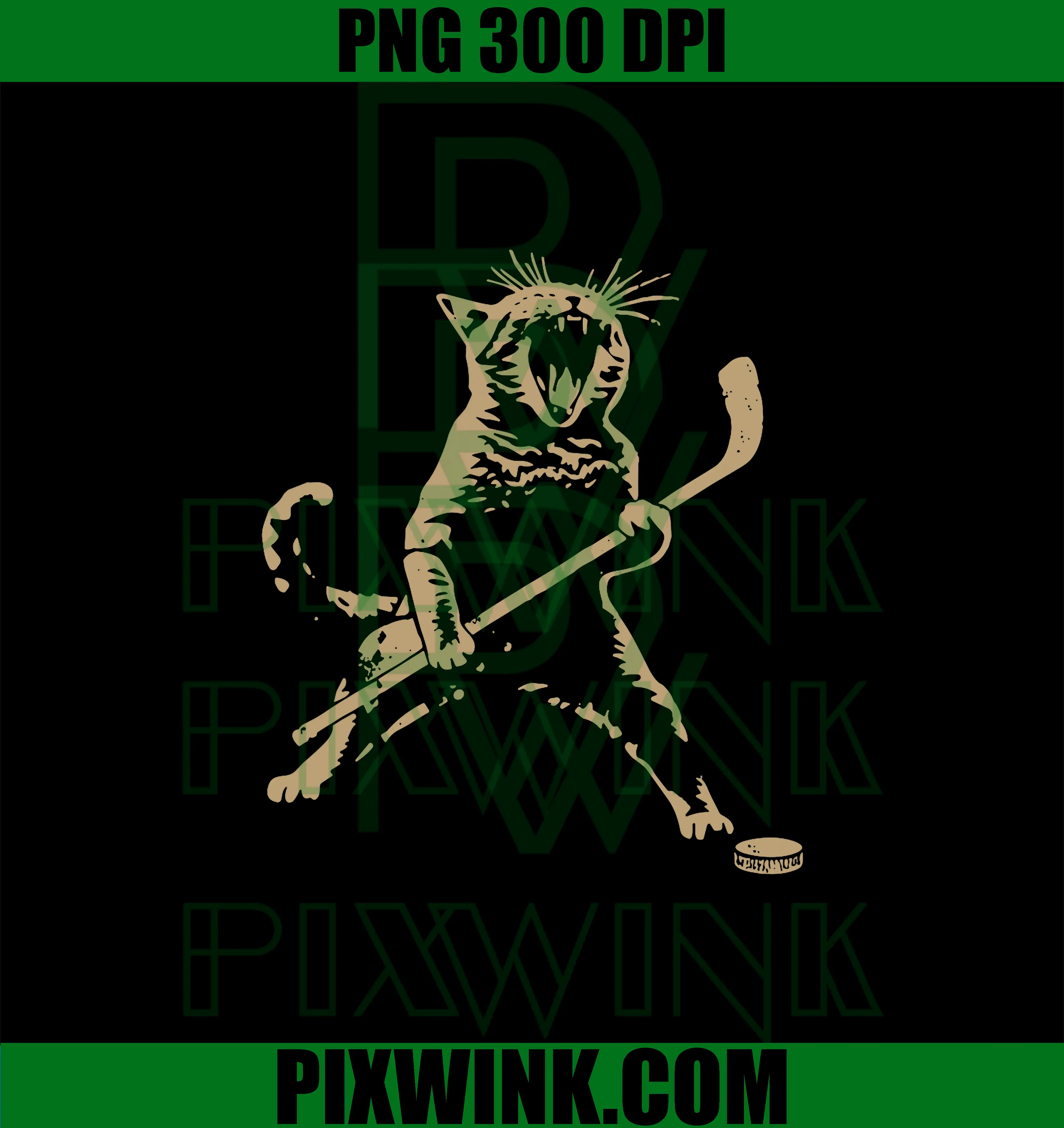 Cute Cat Playing Ice PNG, Hockey Lover Player Funny PNG