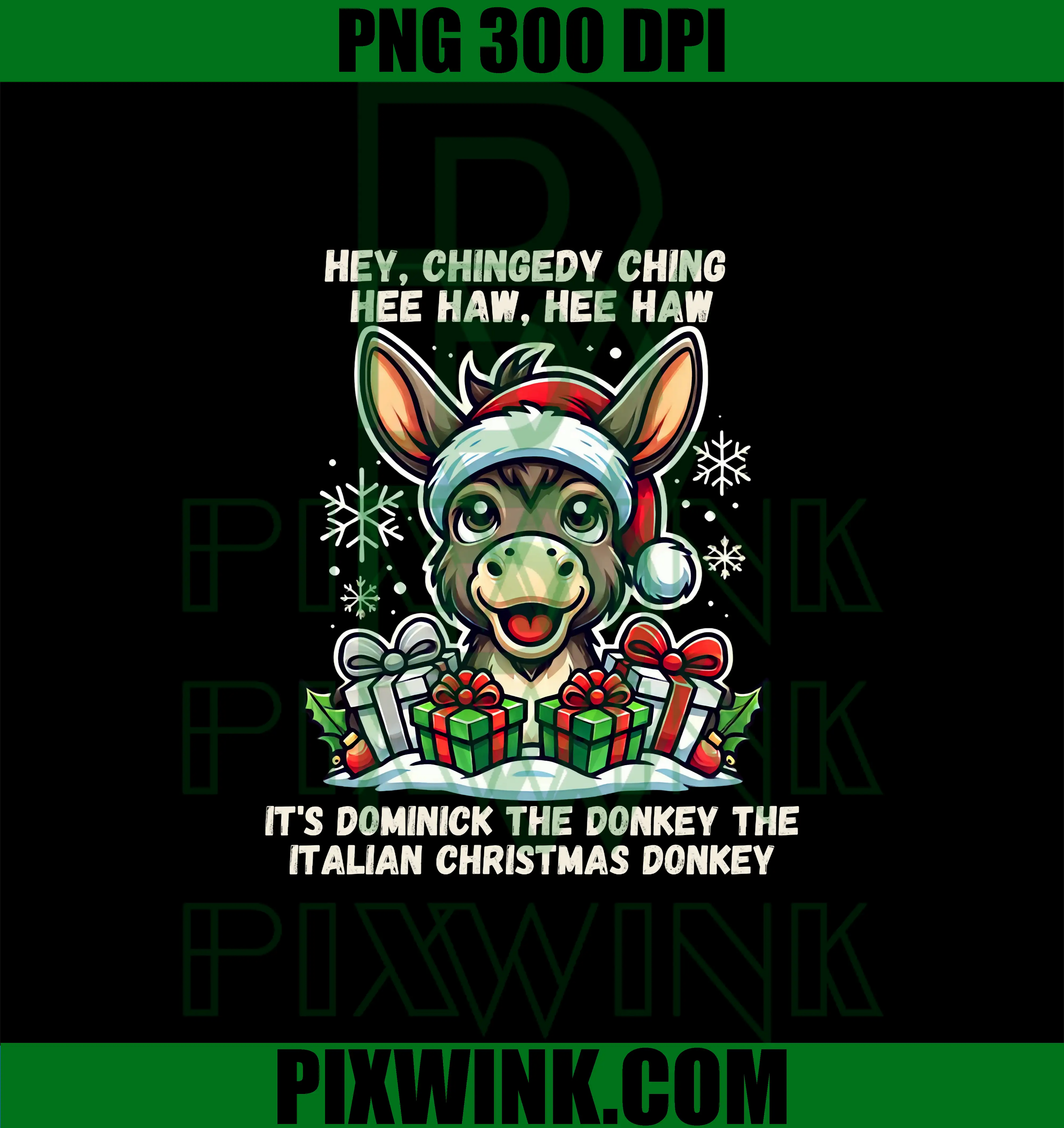 Dominick The Donkey PNG, Cute Italian Christmas Donkey PNG