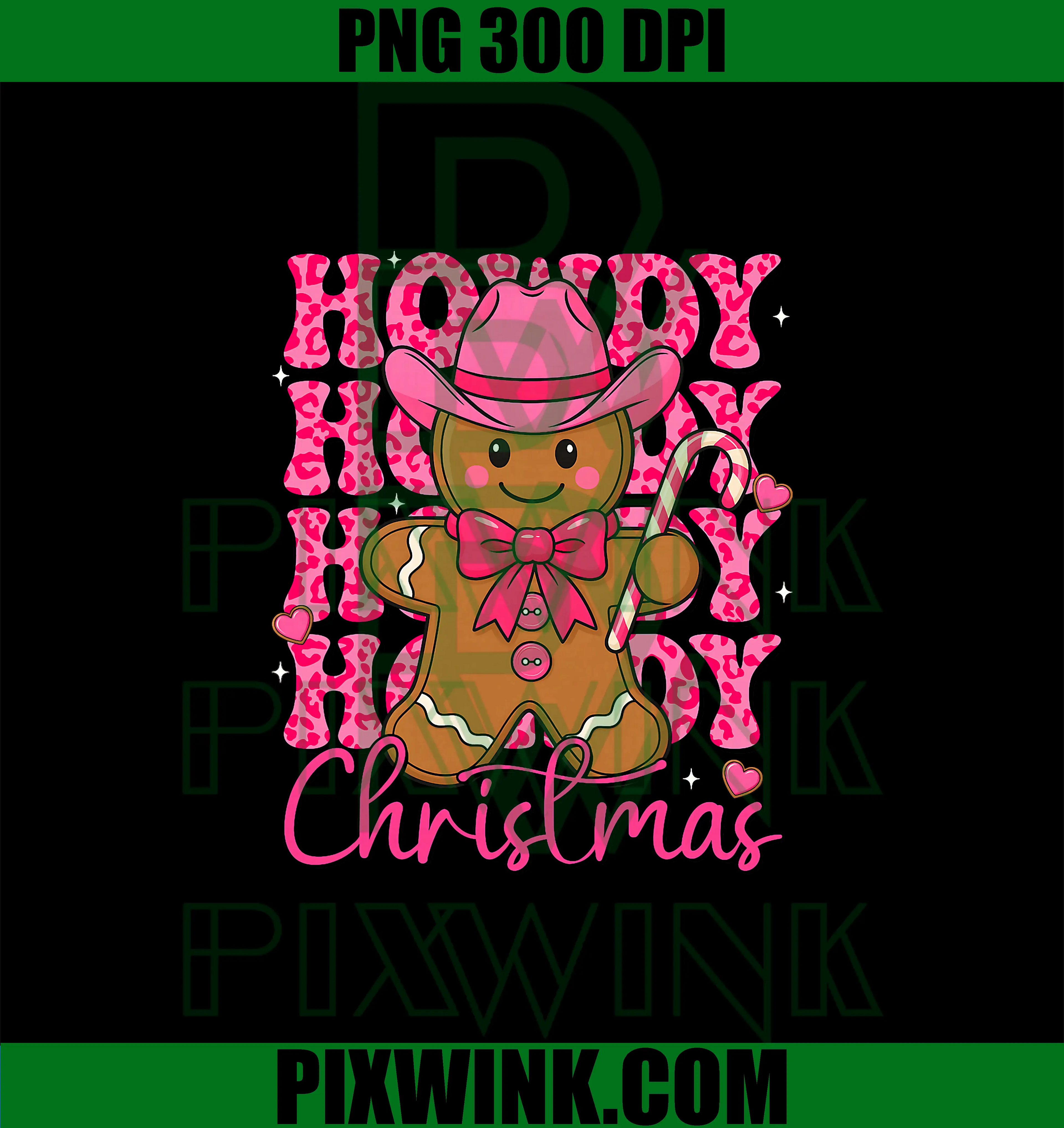 Cute Gingerbread Cowboy PNG, Pink Howdy Christmas PNG