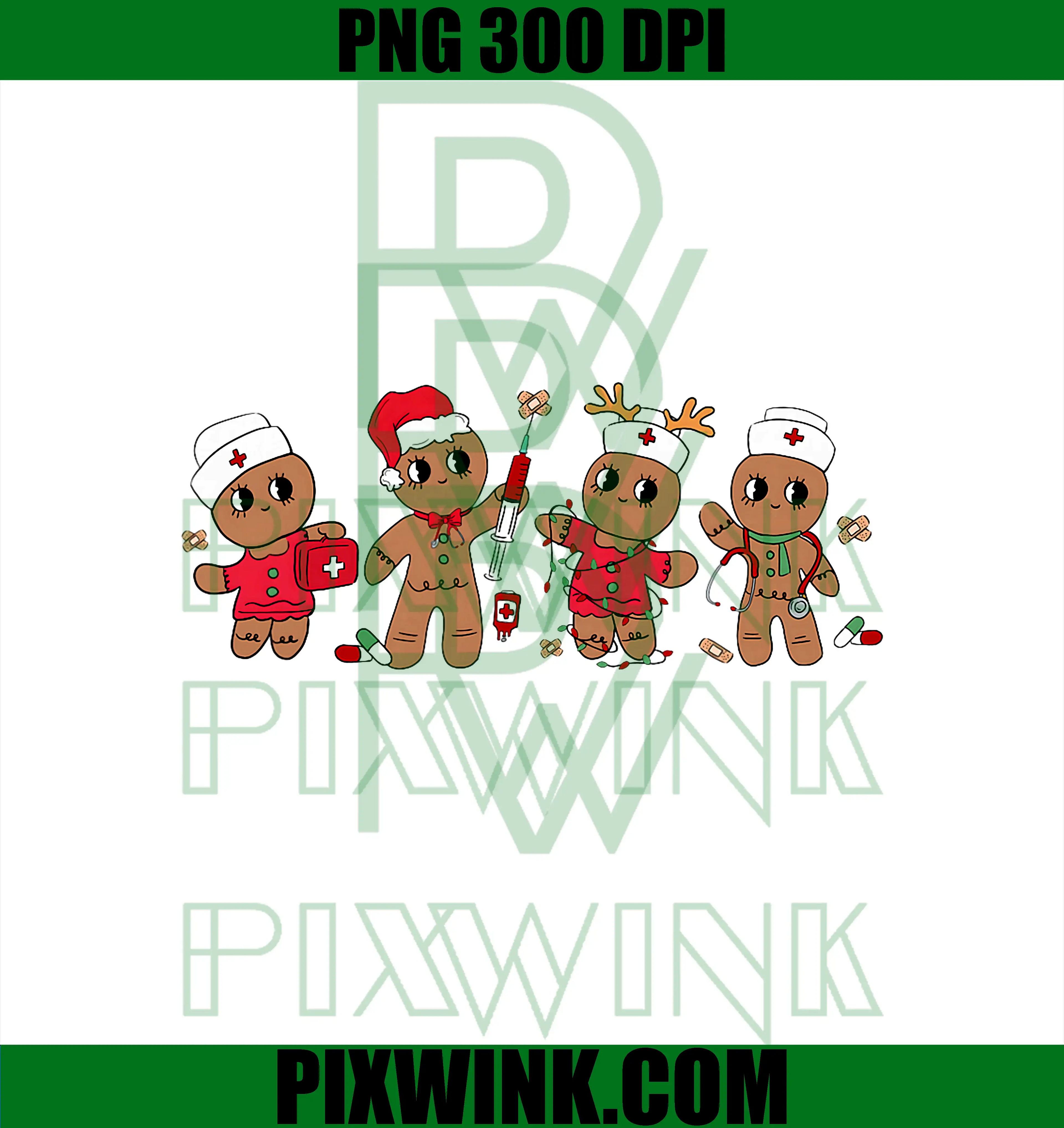 Cute Gingerbread Nurse Christmas PNG, Design Medical Humor PNG