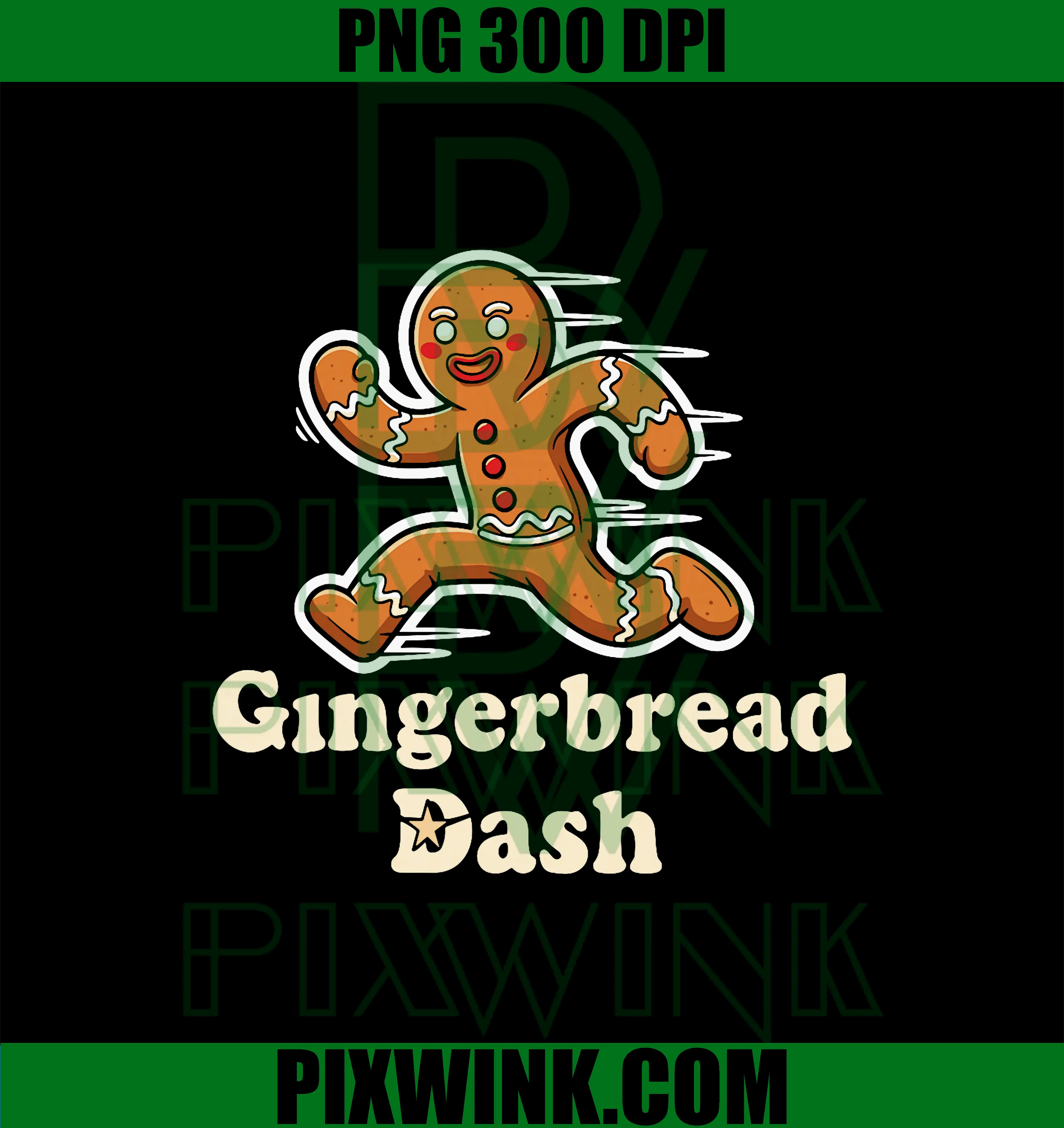 Cute Gingerbread Runner PNG, Christmas Gingerbread Dash PNG