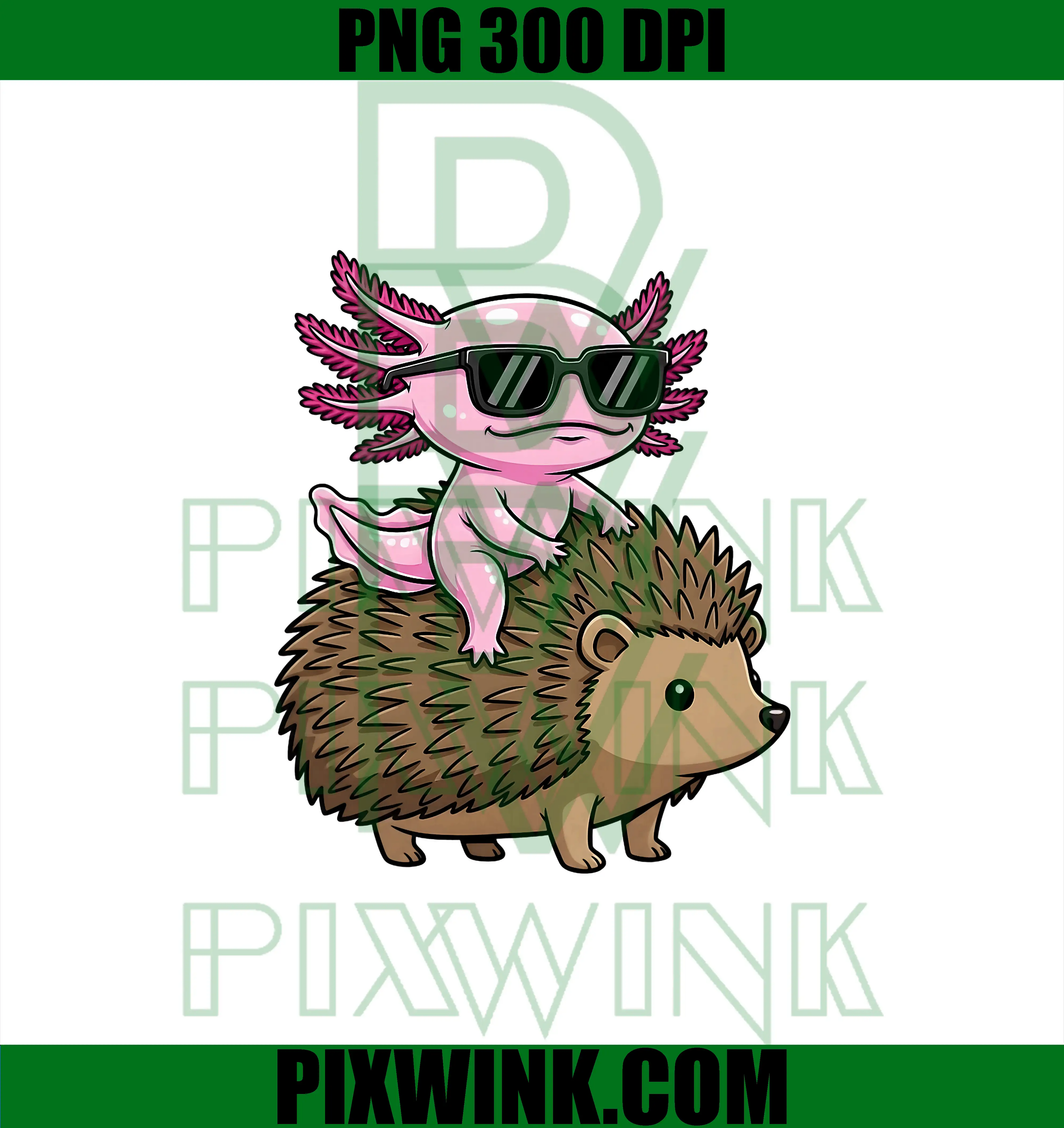 Cute Hedgehog Axolotl PNG, Graphic Animal Lover PNG