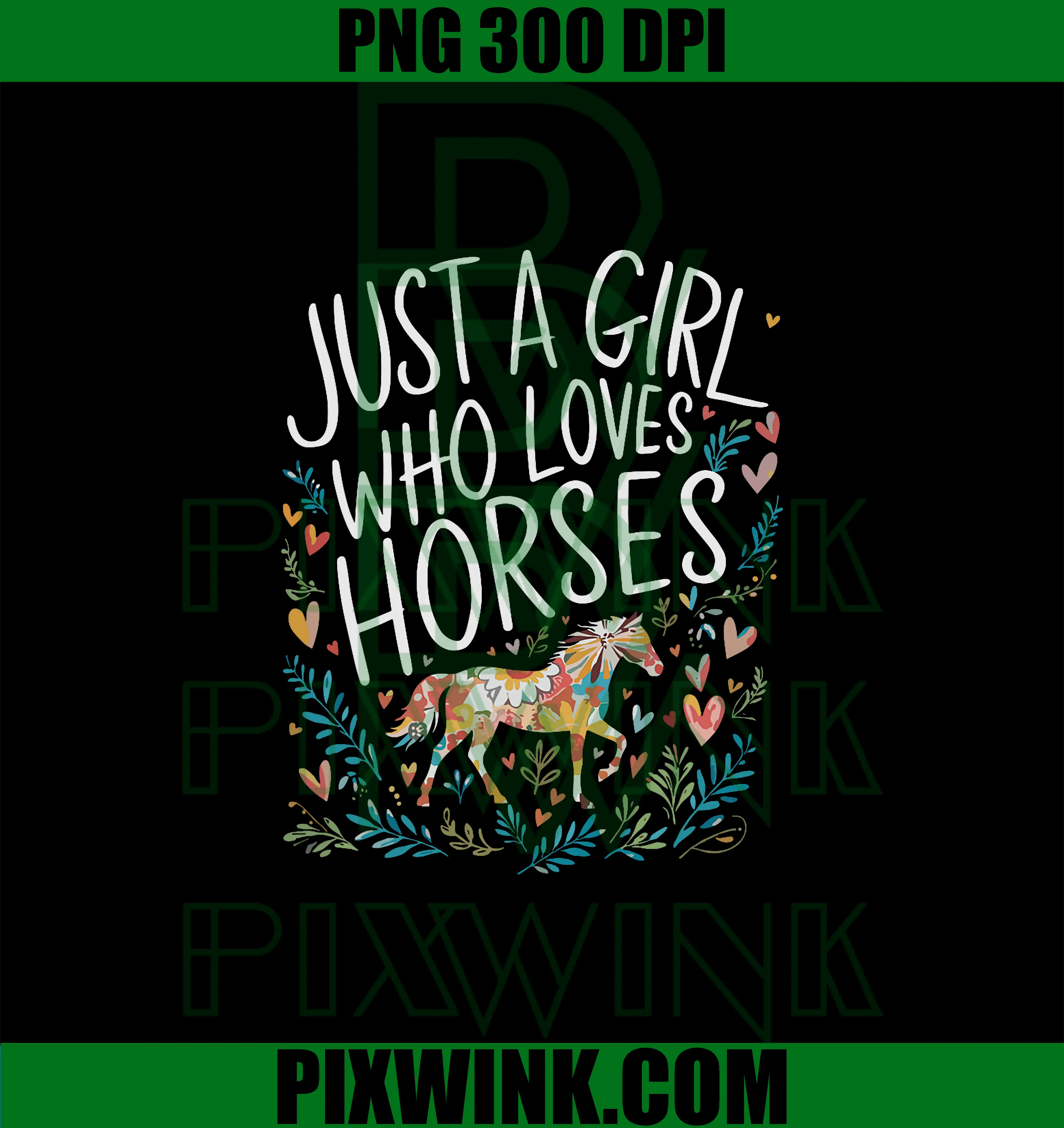 Cute Just A Girl Who Loves Horses PNG, Animal Horses Funny PNG 