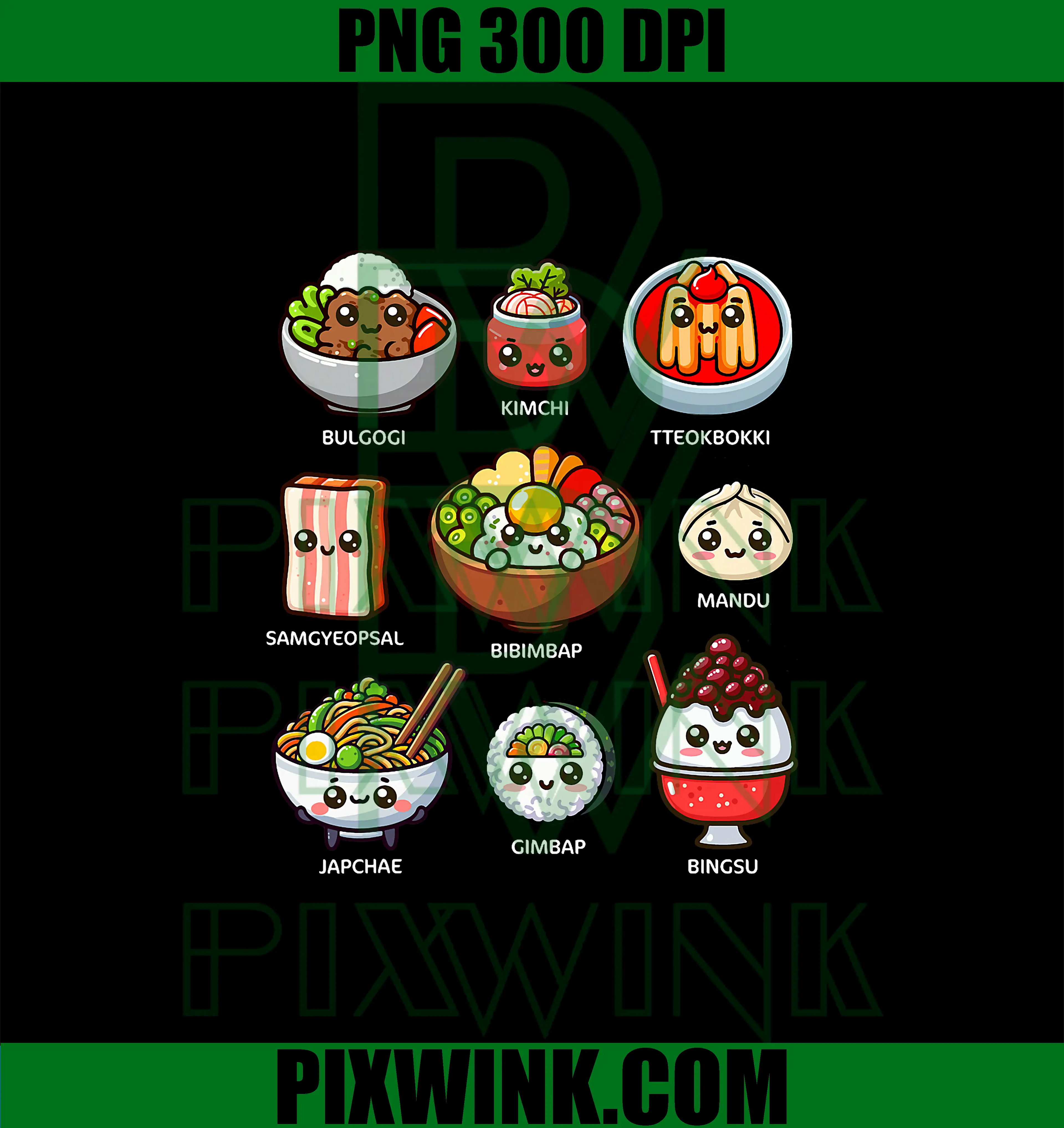Cute Korean Food PNG, Bulgogi Bibimbap Korea Lover Kawaii PNG