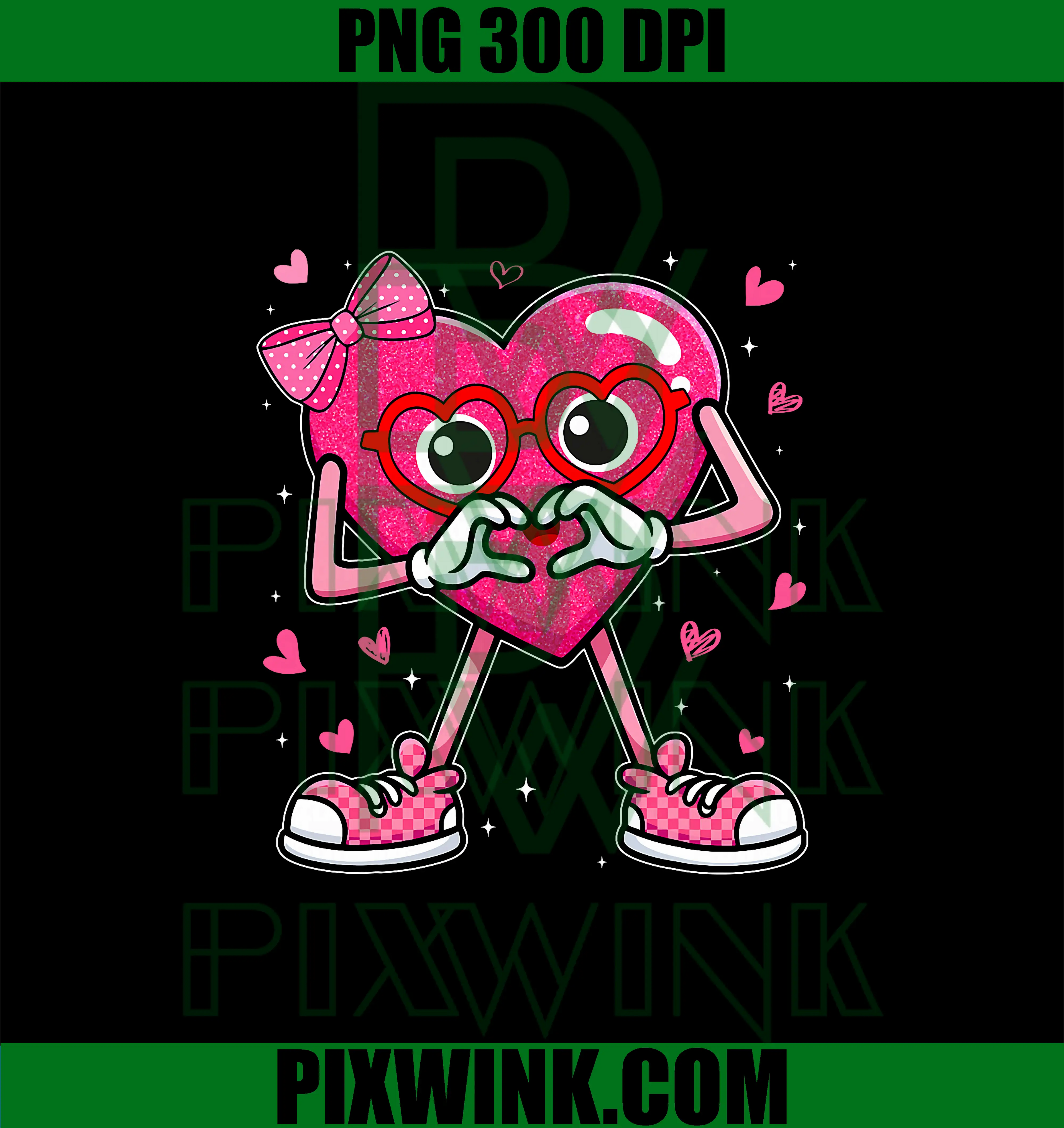 Cute Pink Heart PNG, Coquette Valentine PNG