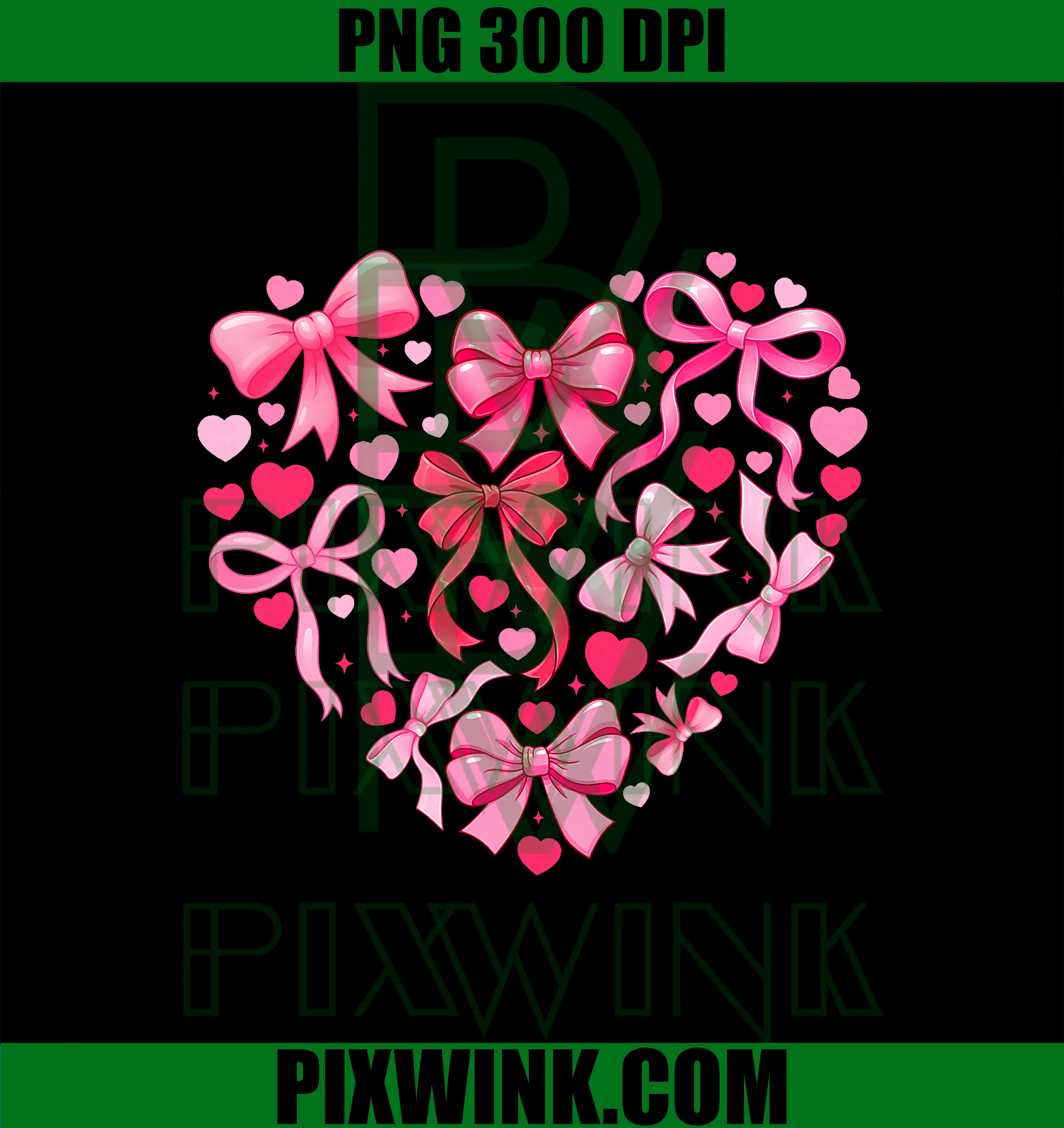 Cute Pink Heart Love PNG, Coquette Valentine PNG