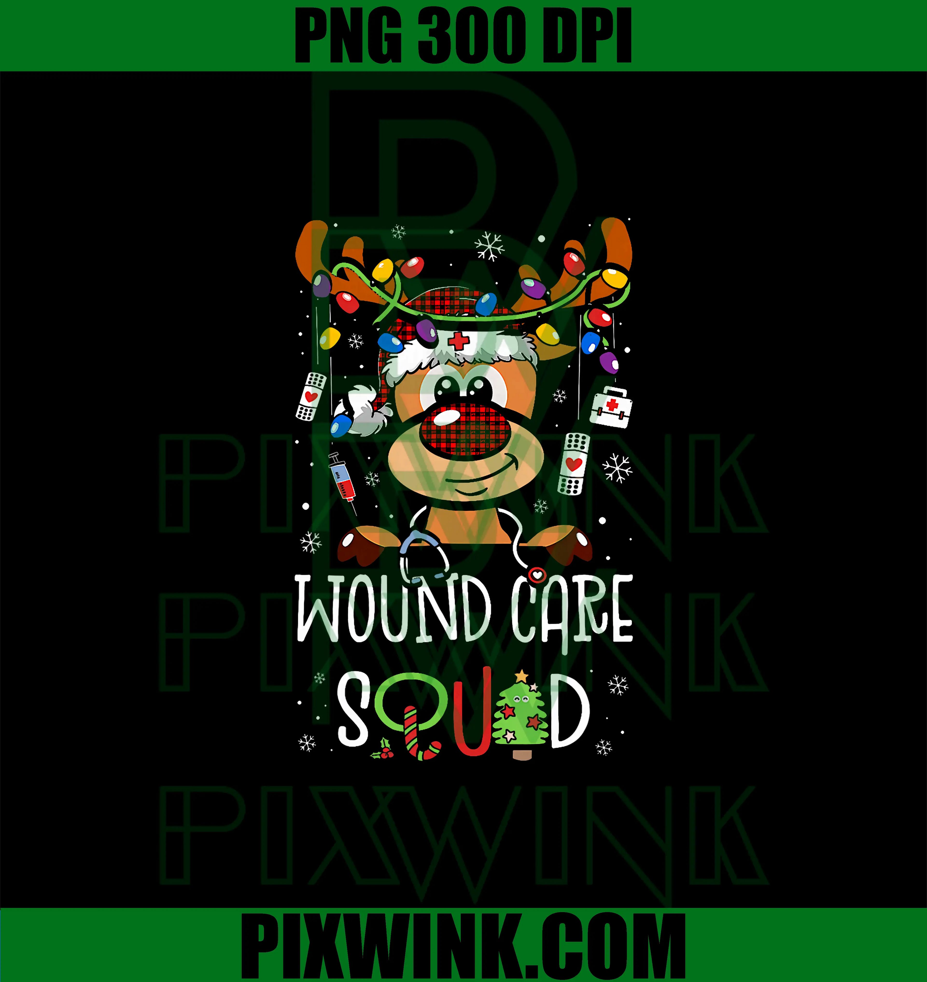 Cute Reindeer Christmas PNG, Wound Care Squad PNG, Stethoscope Nurse PNG