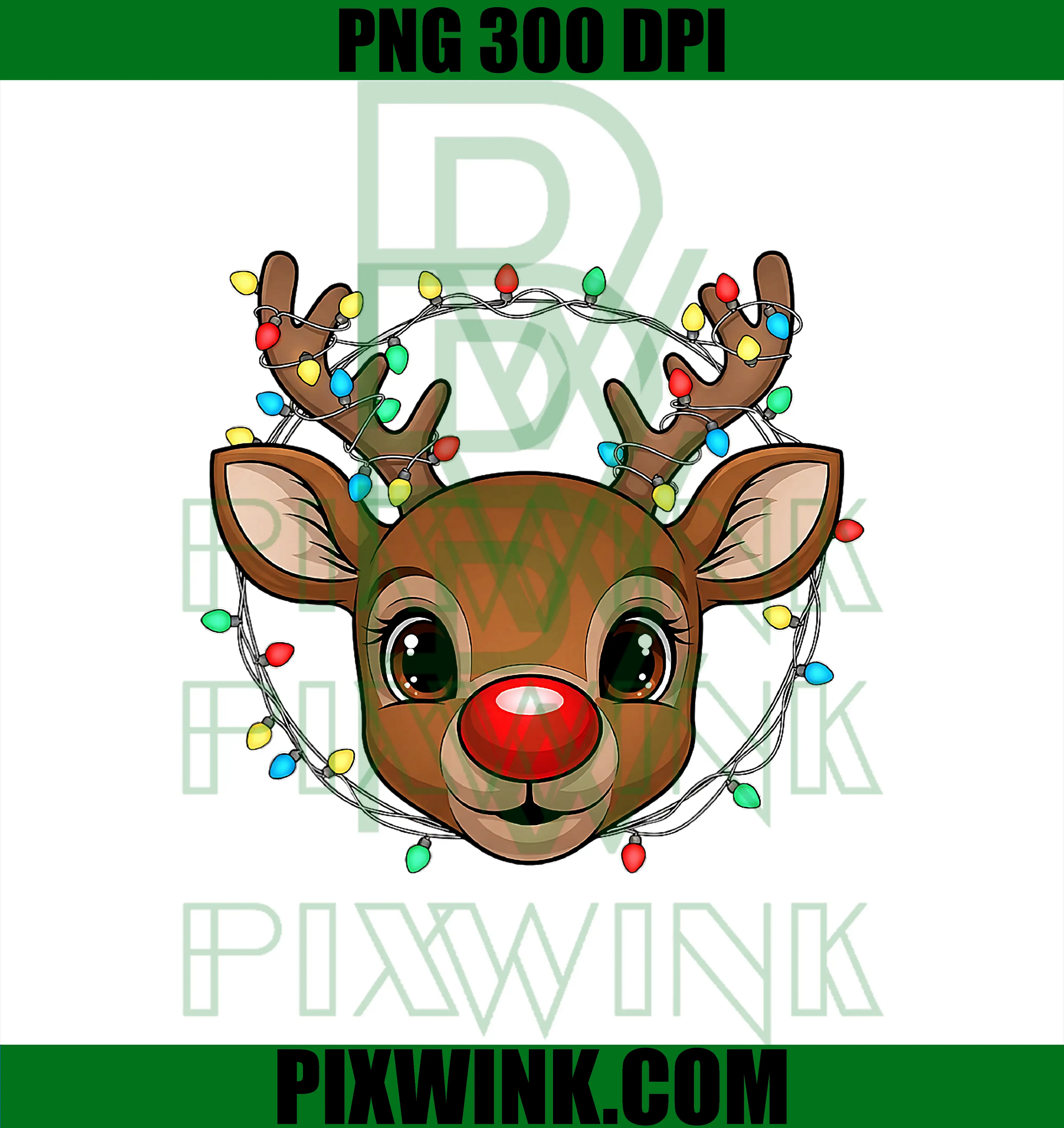 Cute Rudolph The Red Nose PNG, Reindeer Christmas PNG