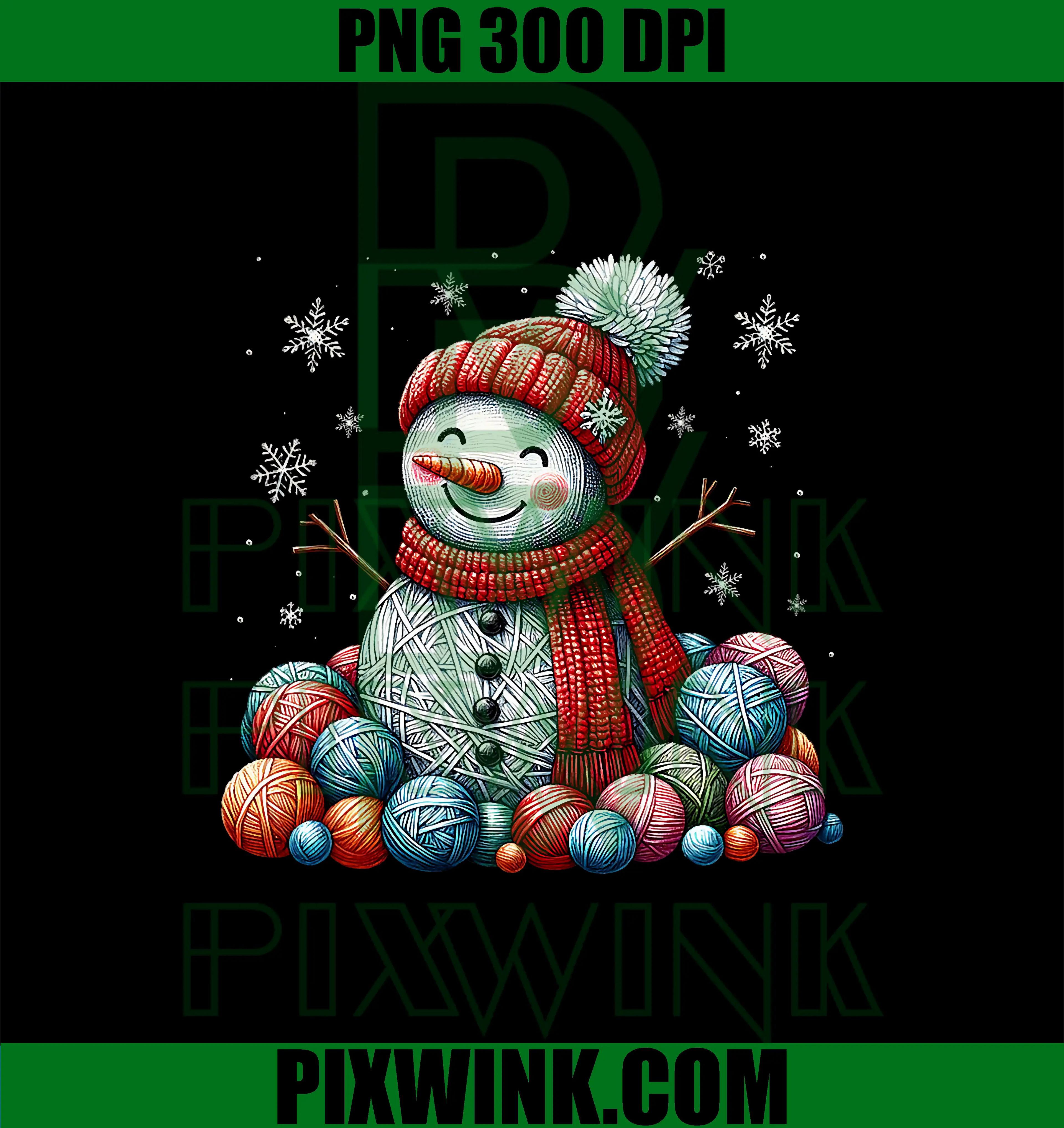 Cute Yarn Snowman Quilter PNG, Knitting Sewing PNG, Christmas Crochet PNG