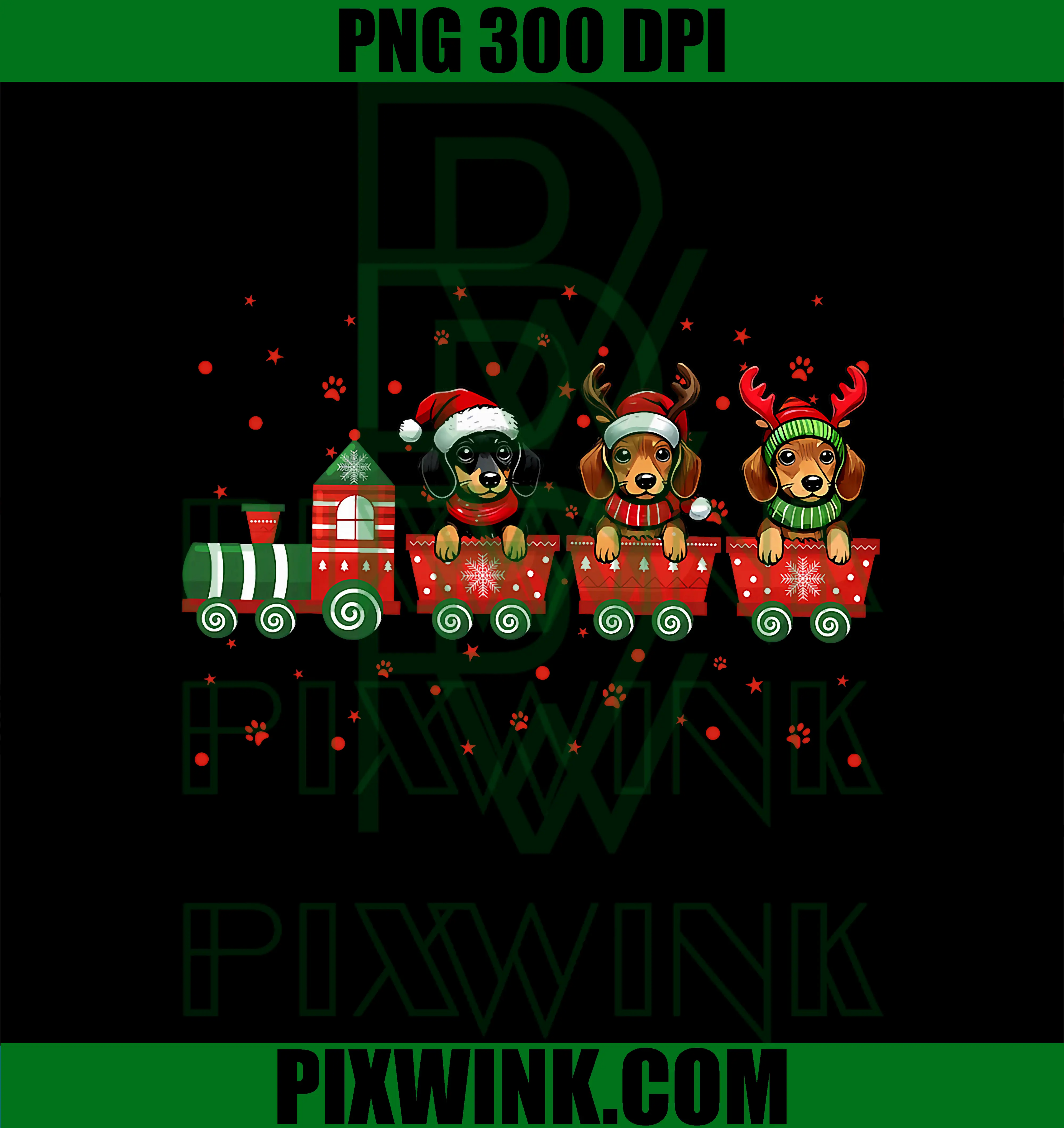 Dachshund Christmas Dog PNG, Lights Santa Xmas PNG