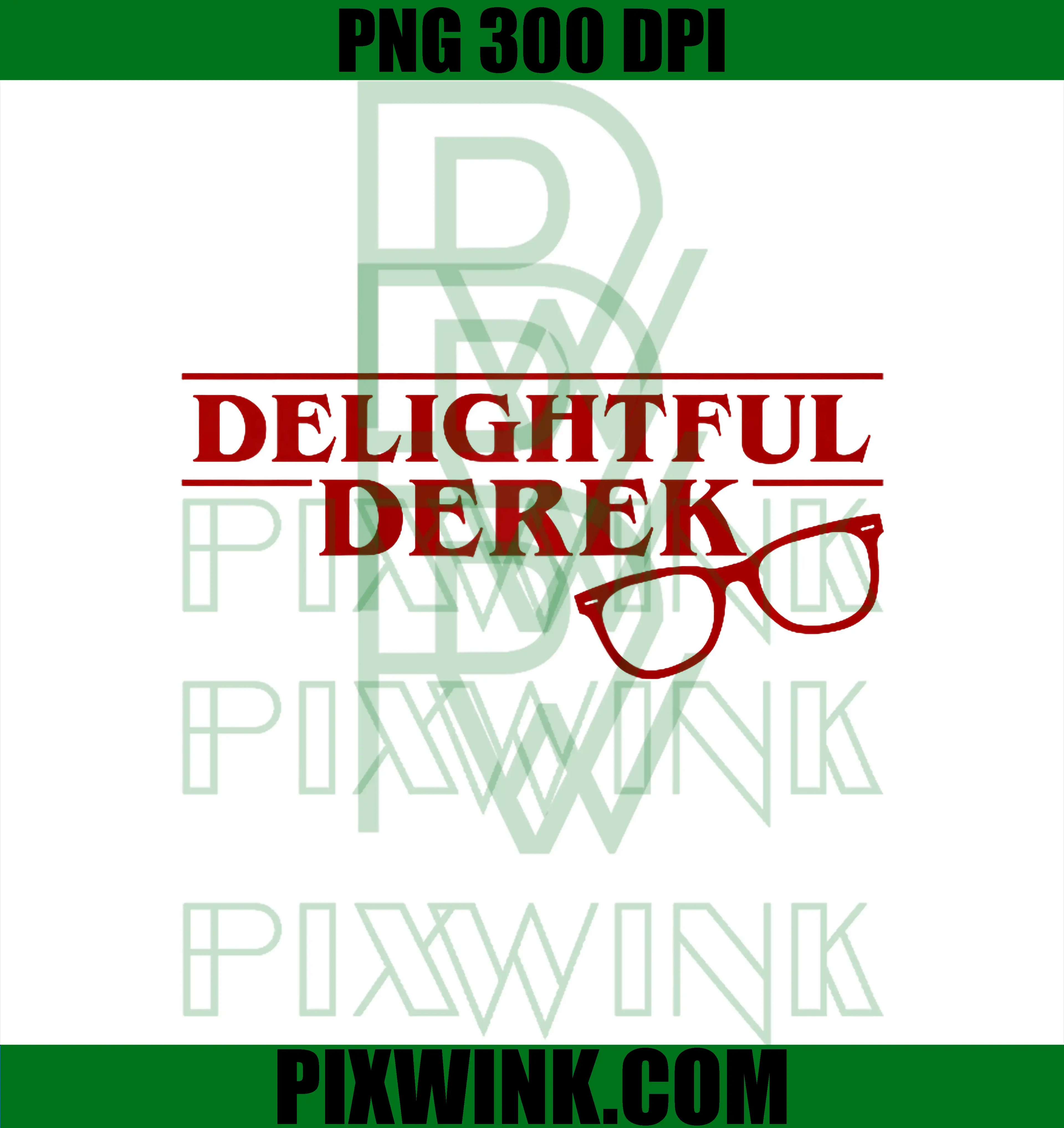 Delightful Derek PNG, Red Glasses Graphic PNG