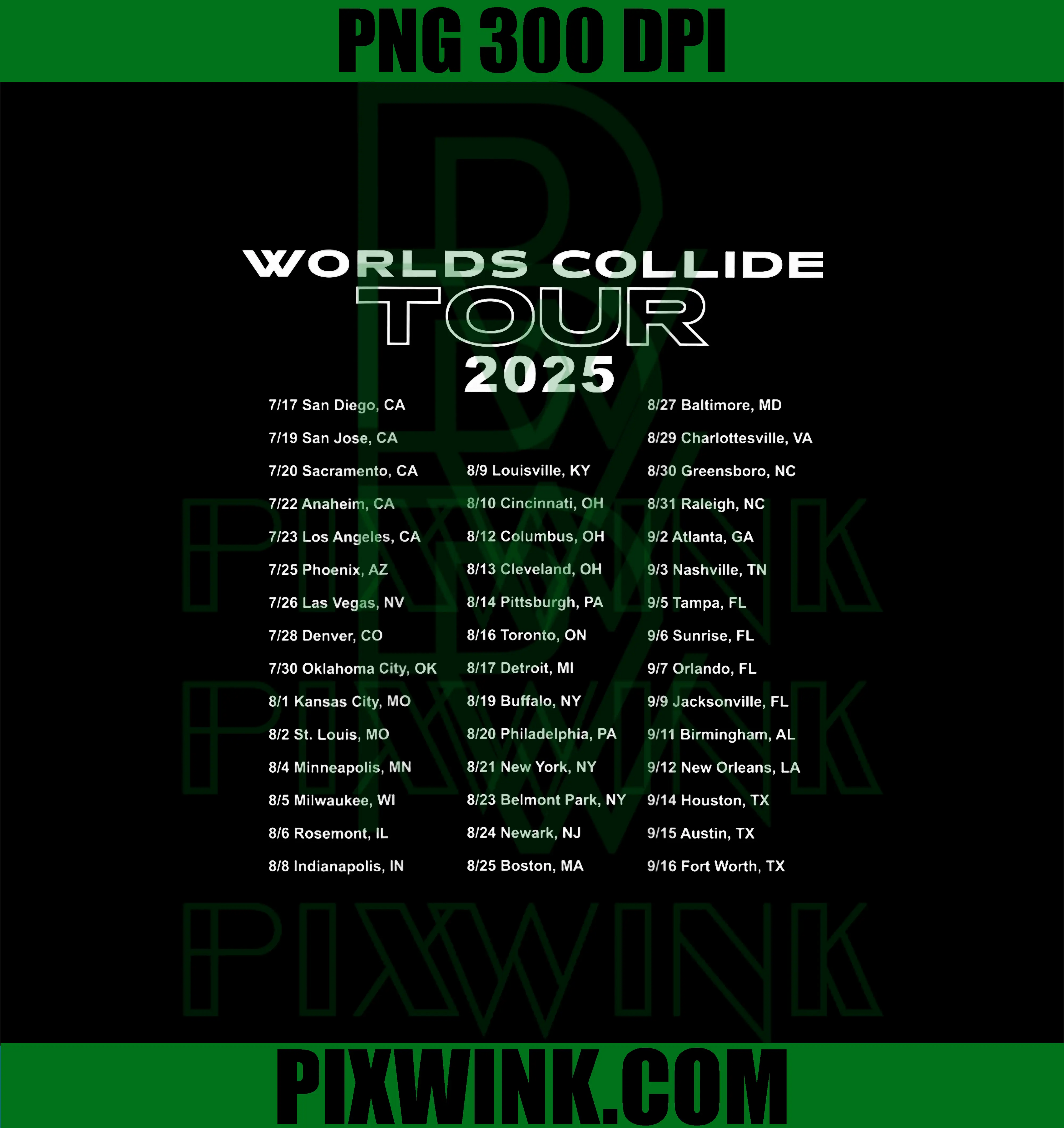 Worlds Collide Tour 2025, Descendants Zombies PNG