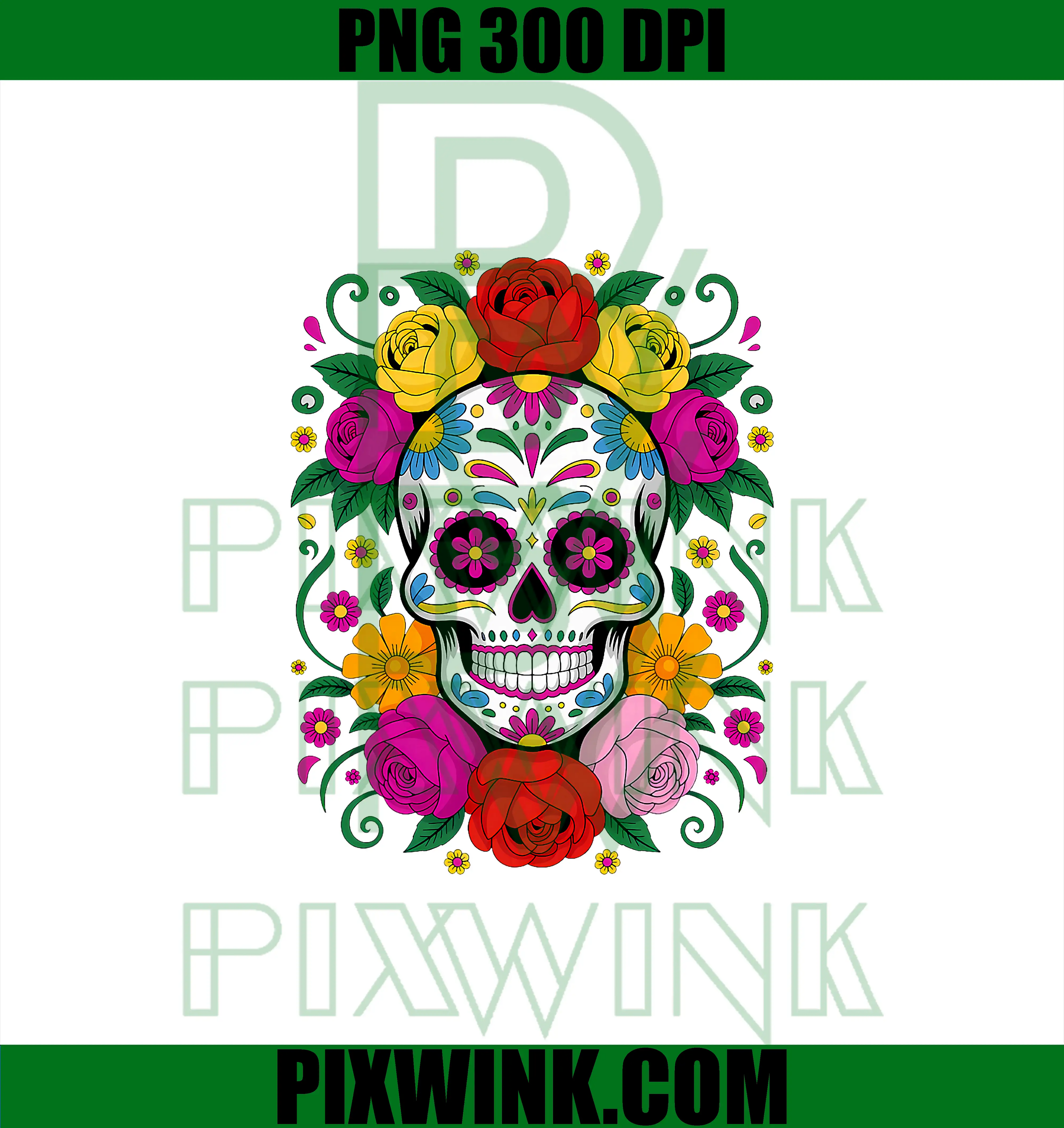 Dia De Los Muertos PNG, Day of The Dead Sugar Skull PNG