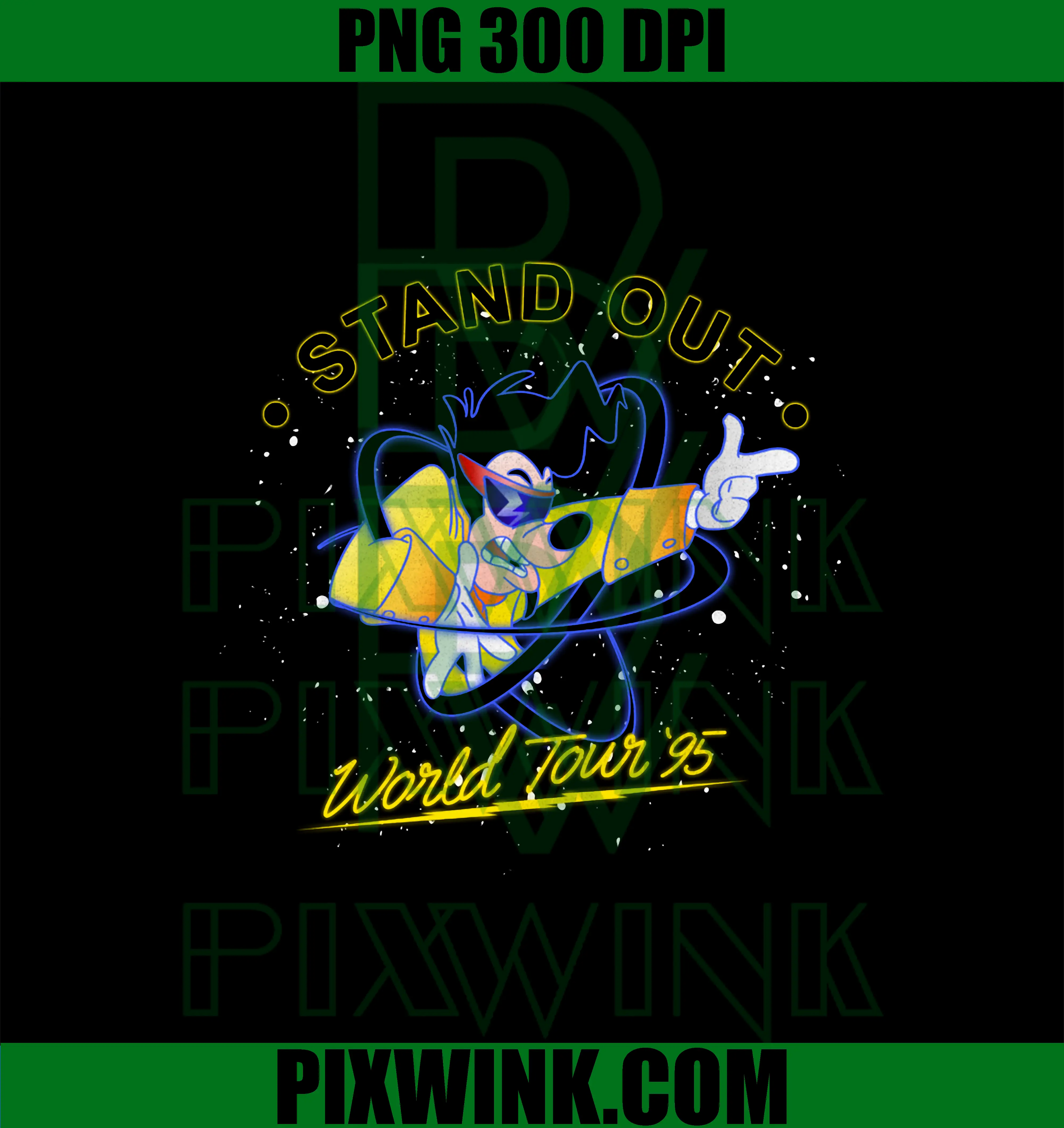 Stand Out World Tour '95 PNG, Disney A Goofy Movie Powerline PNG