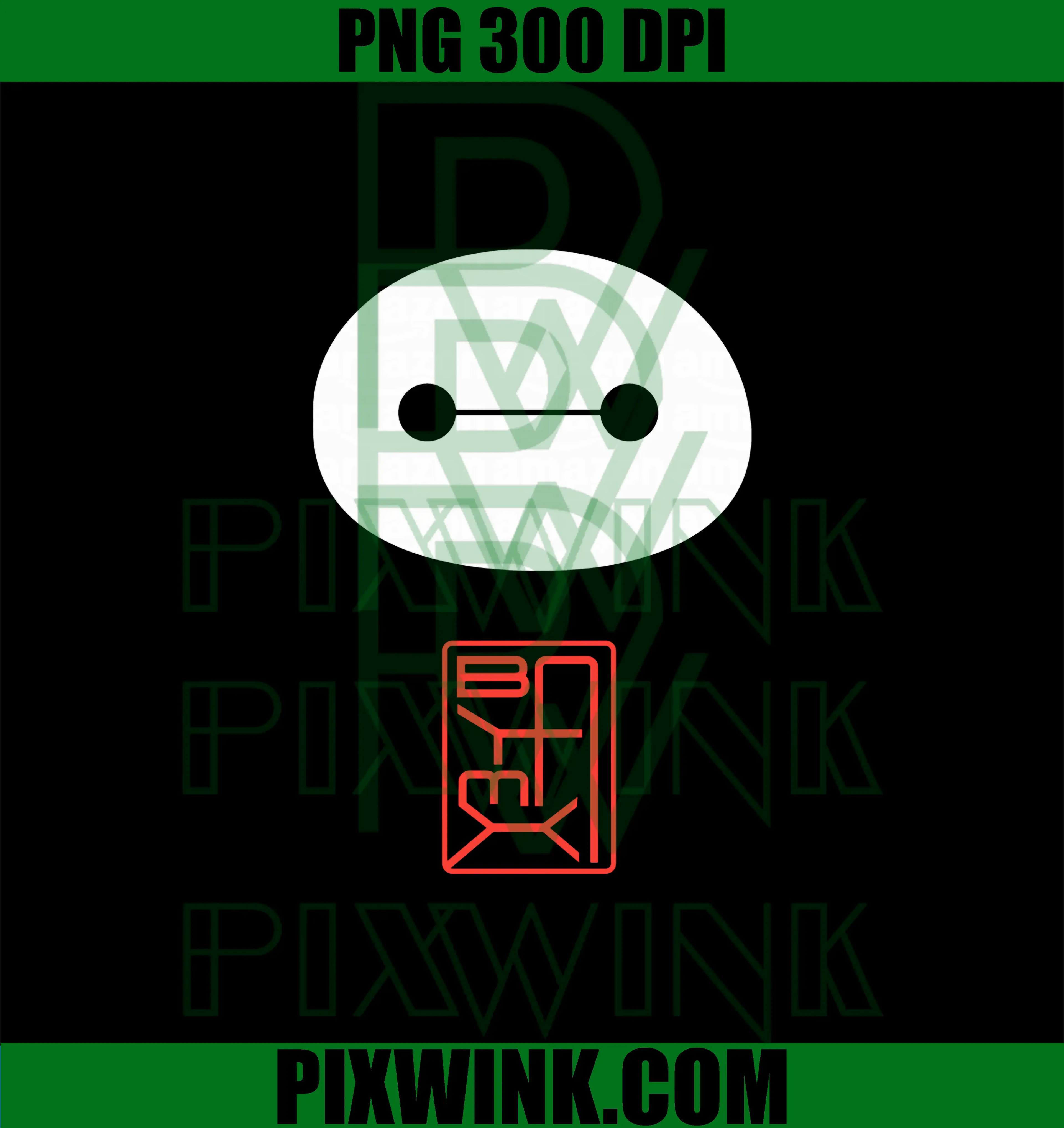 Baymax Face Kanji PNG, Disney Big Hero 6 PNG