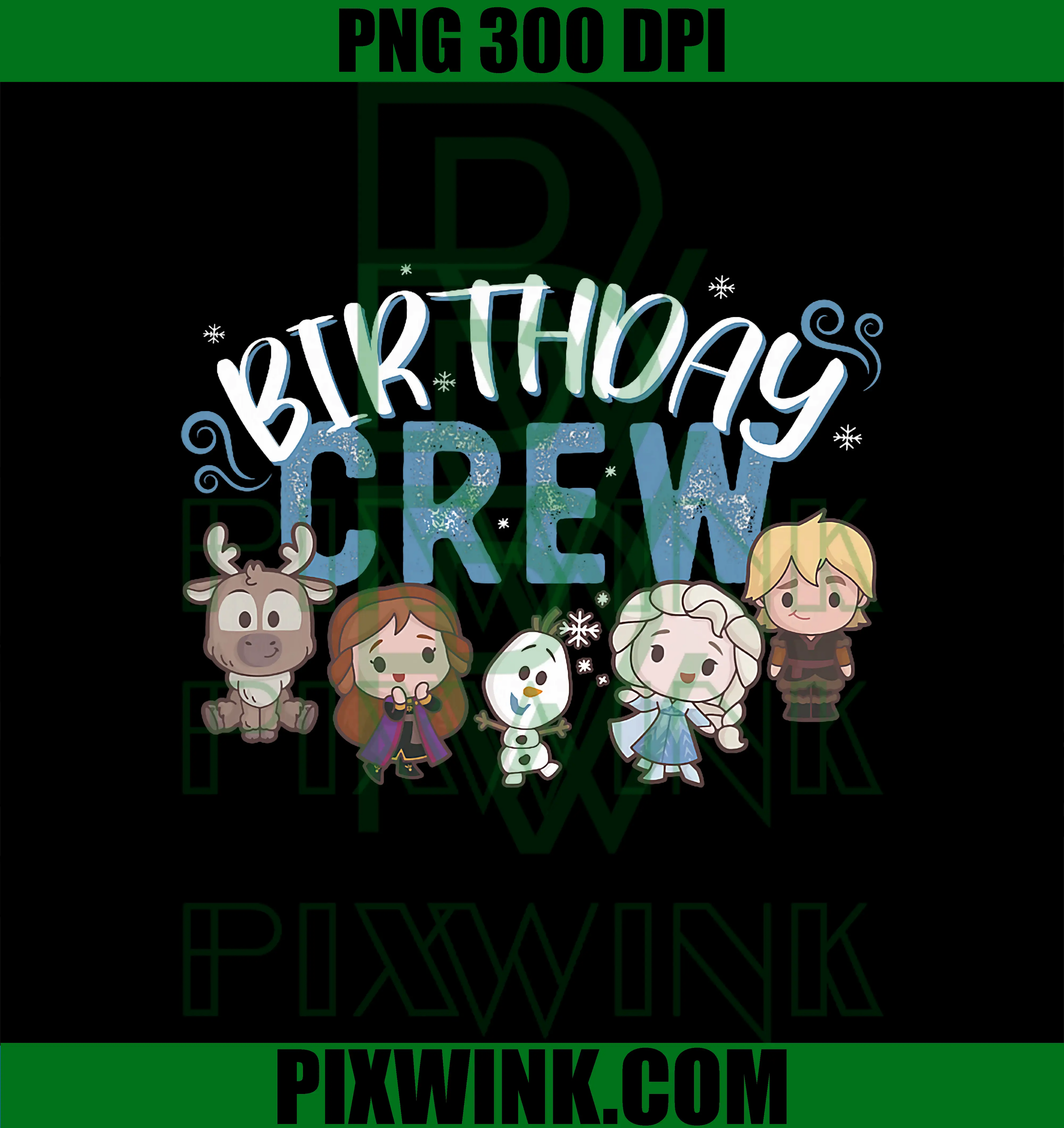 Birthday Crew PNG, Cute Chibi Group Shot PNG