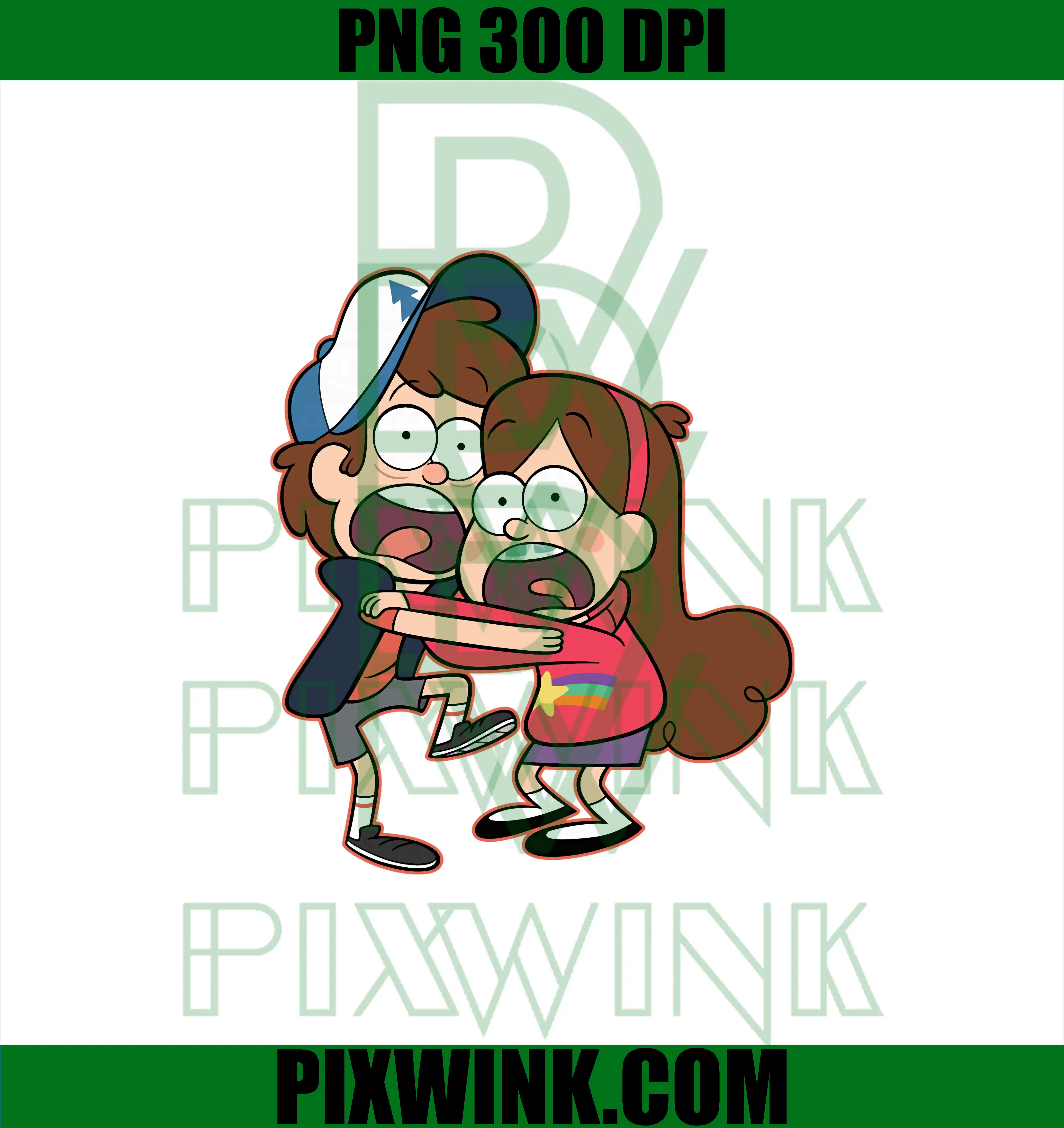 Dipper and Mabel Pines PNG, Disney Gravity Falls PNG