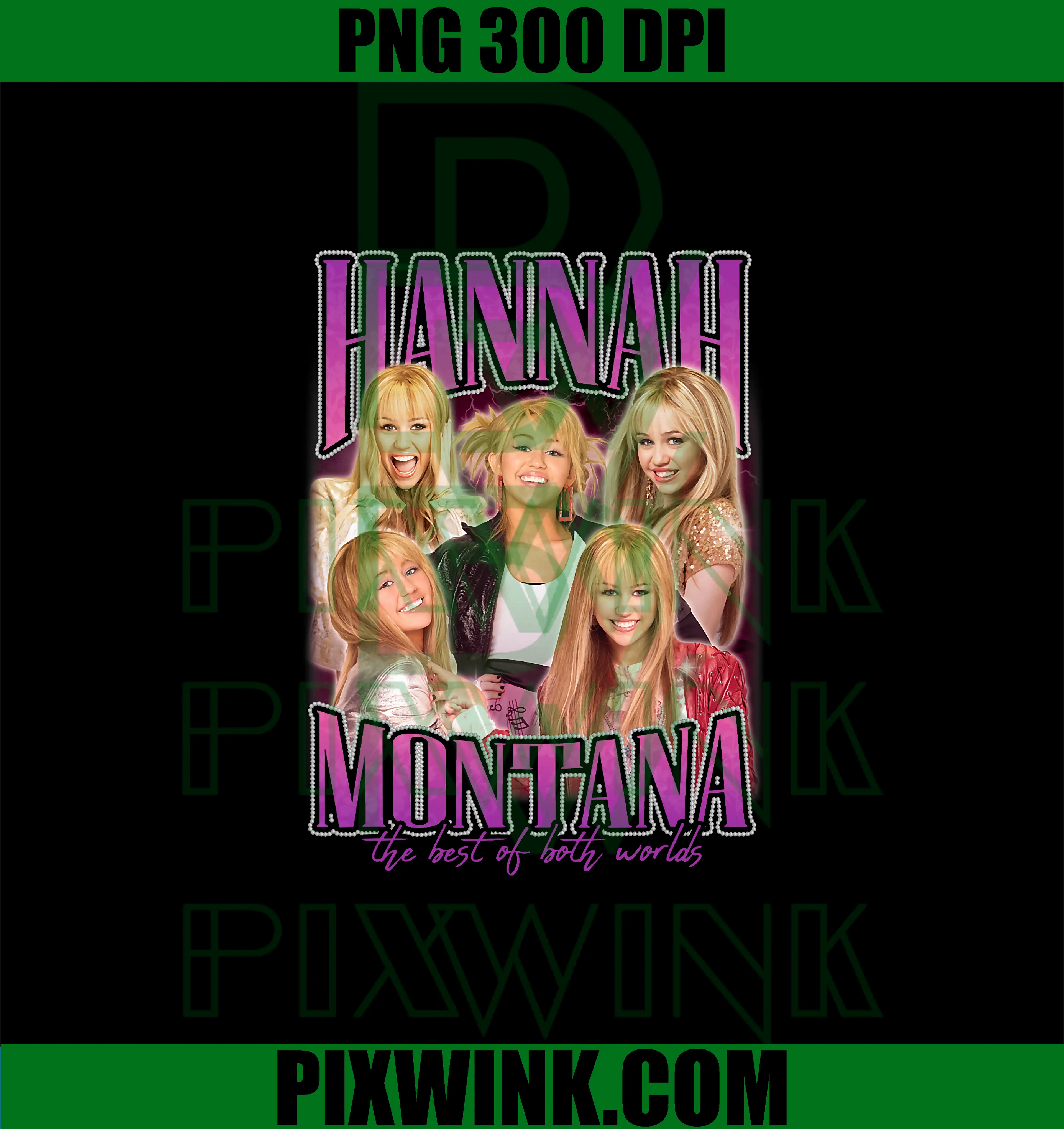 The Best Popstar Collage Chest PNG, Disney Hannah Montana PNG
