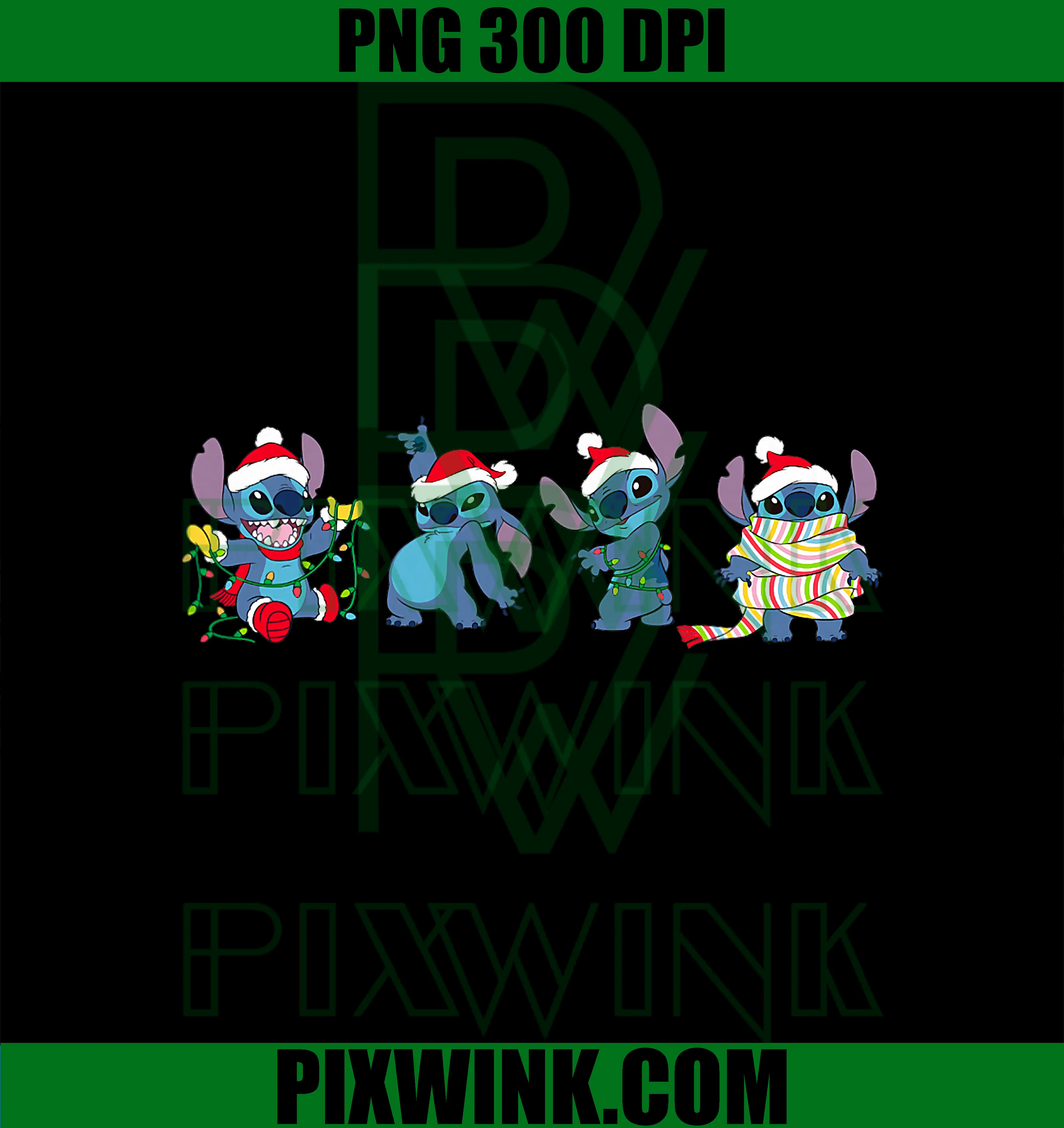 Christmas Cute Stitch Collection PNG, Disney Lilo & Stitch PNG