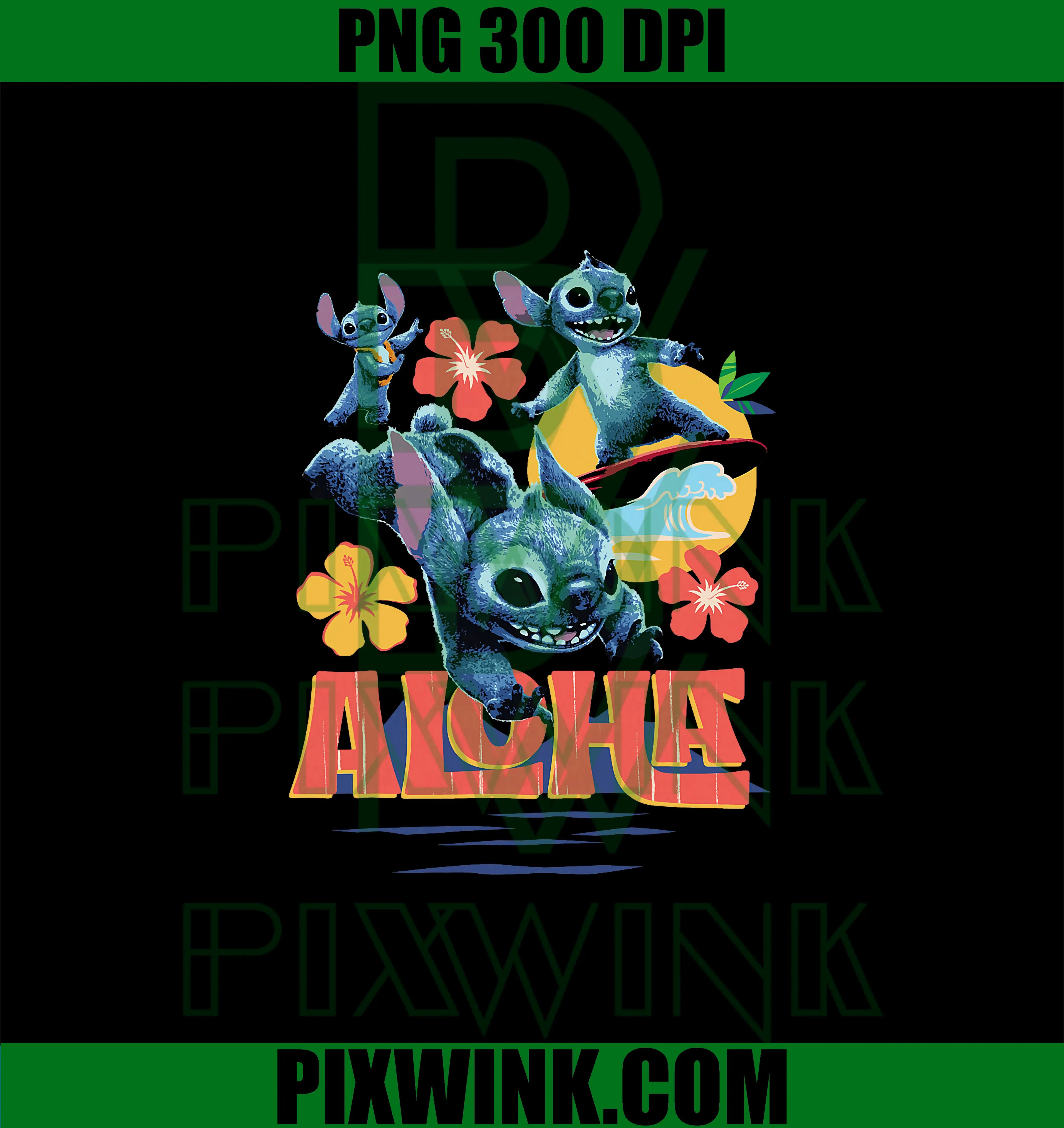 Tropical Aloha Stitch PNG, Disney Lilo & Stitch Live Action Movie PNG