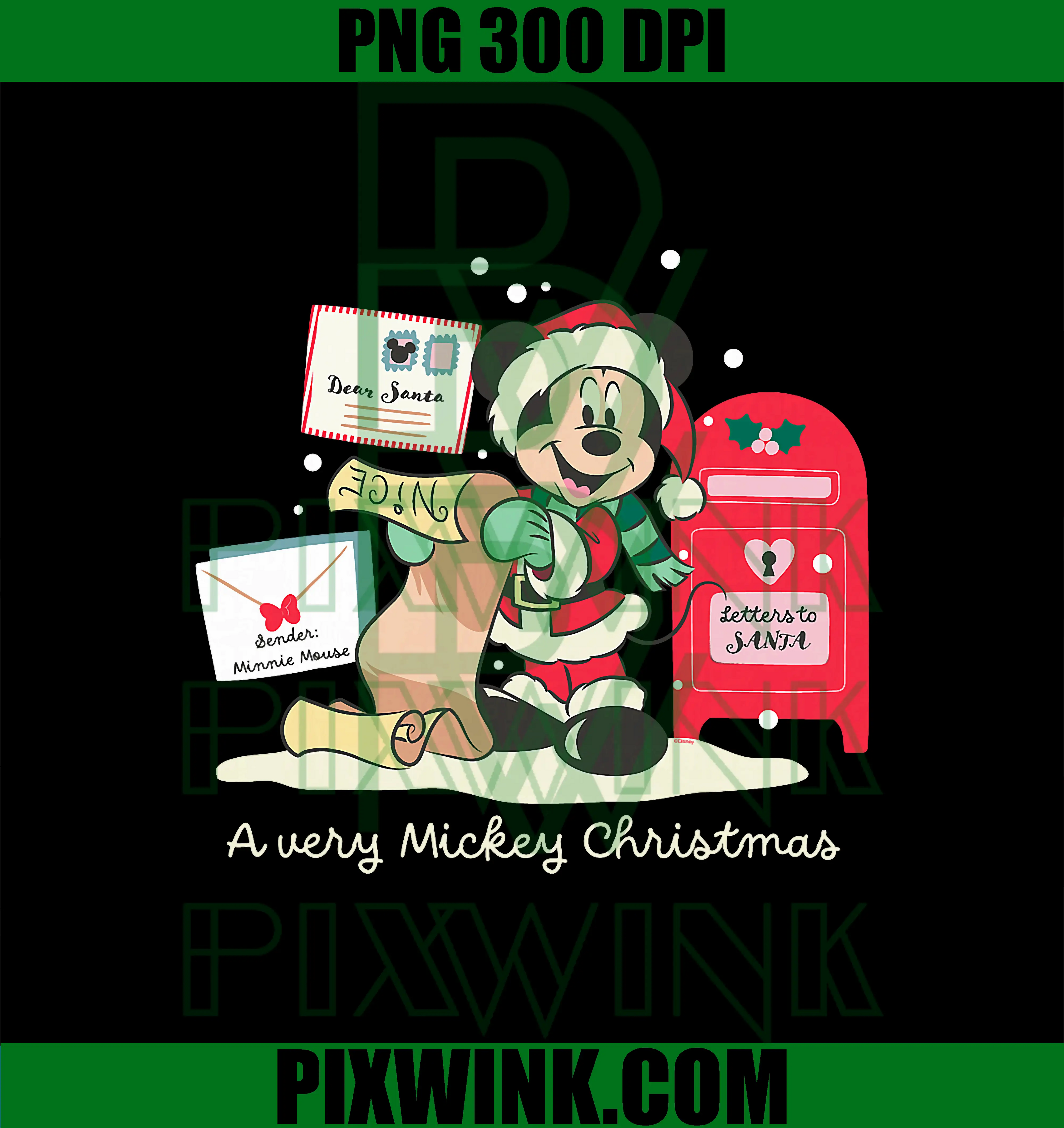 A Very Mickey Christmas Retro PNG, Disney Mickey Mouse PNG