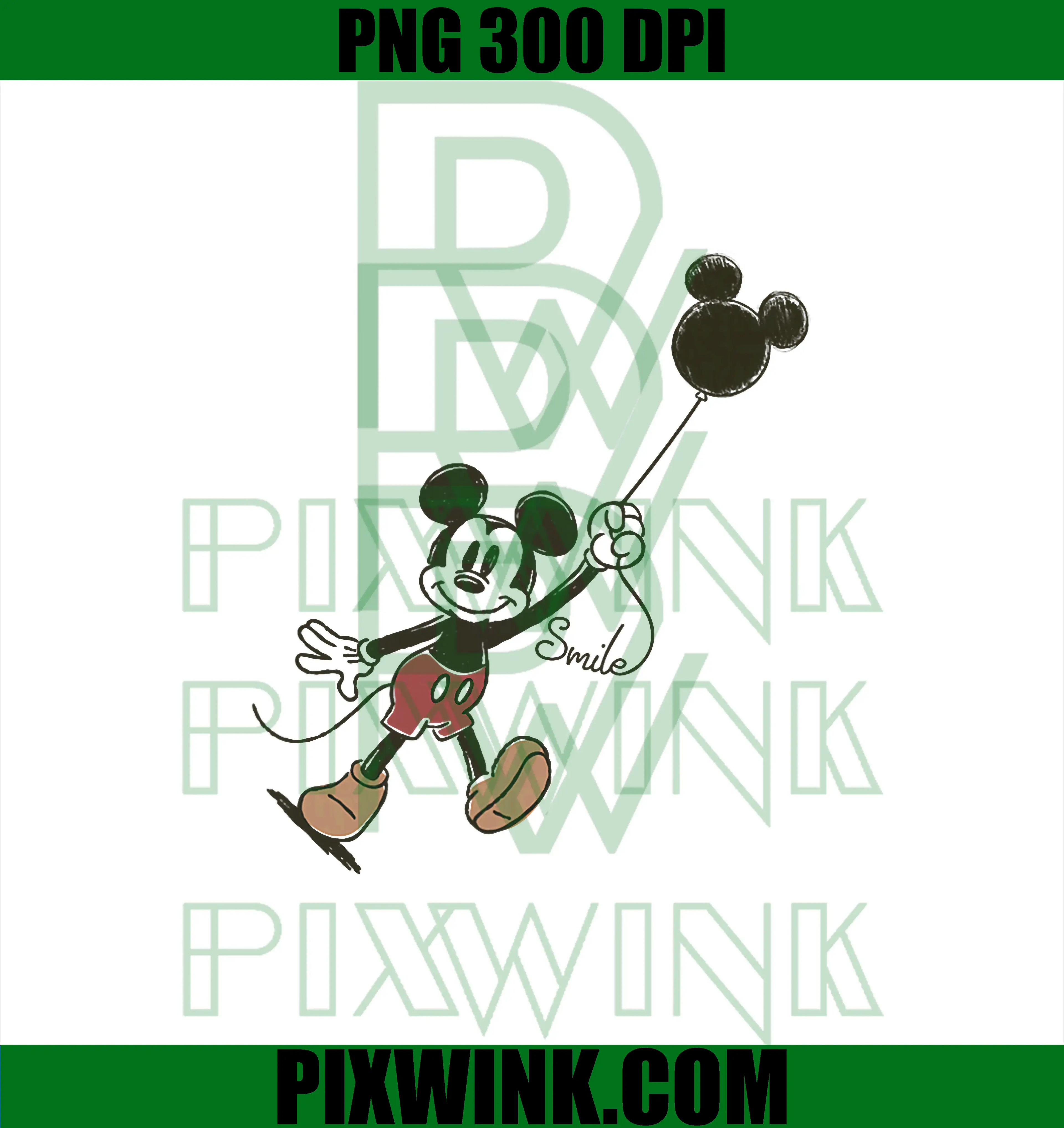 Classic Vintage Mickey Ears Balloon PNG, Disney Mickey & Friends PNG